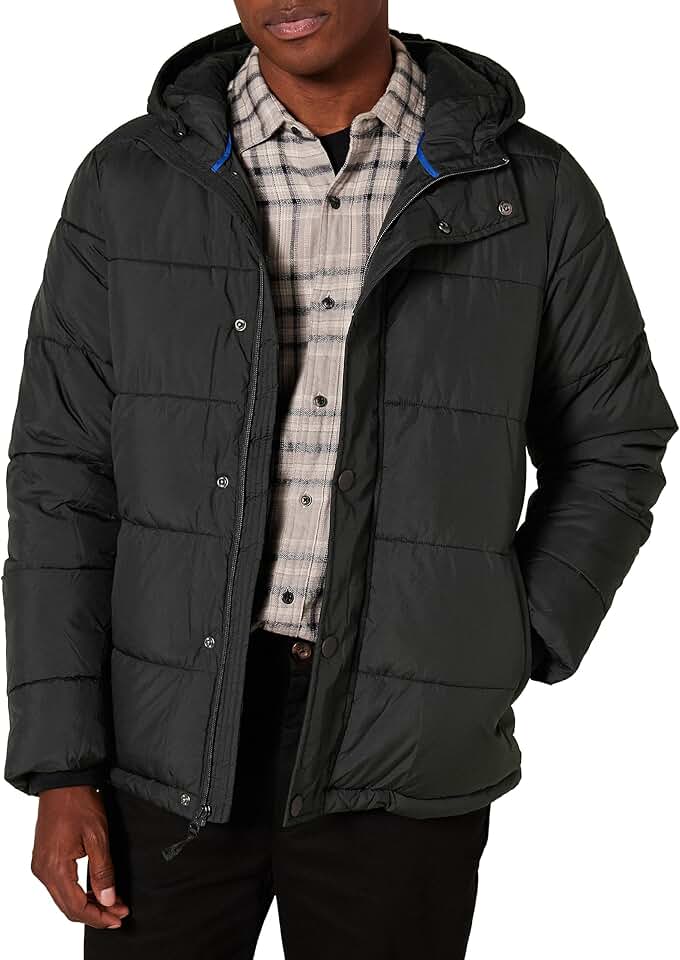 Amazon Essentials Men's Heavyweight Hooded Puffer Coat OEKO-TEX STANDARD 100