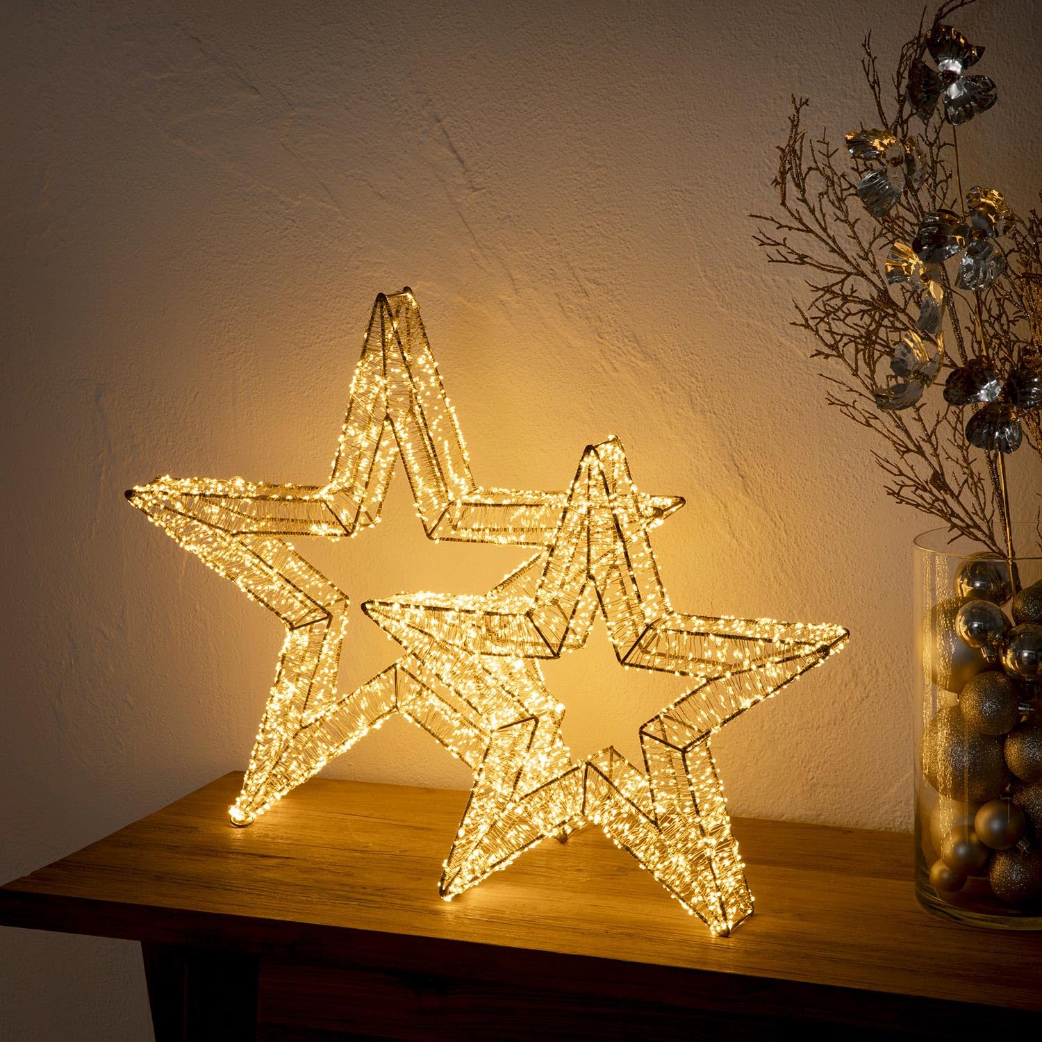 Rita Led Işıklı Yıldız Dekor 40 cm Altın