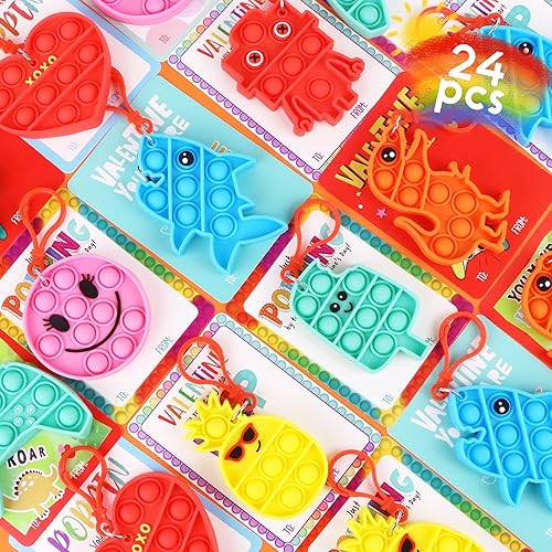 Miniatura 2 de 24 juguetes para ansiedad a granel, regalos del día de San Valentín para niños, tarjetas de San Valentín, regalos de fiesta, bolsas de regalo,