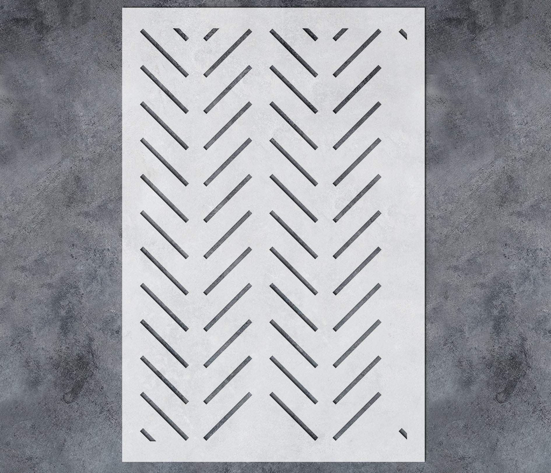G GSS Designs Large Herringbone Wall Stencil (16x24Inch) - Stencils for Painting on Wood Wall Furniture - Reusable Herringbone Stencil Template for Wall Decor (SL-099)