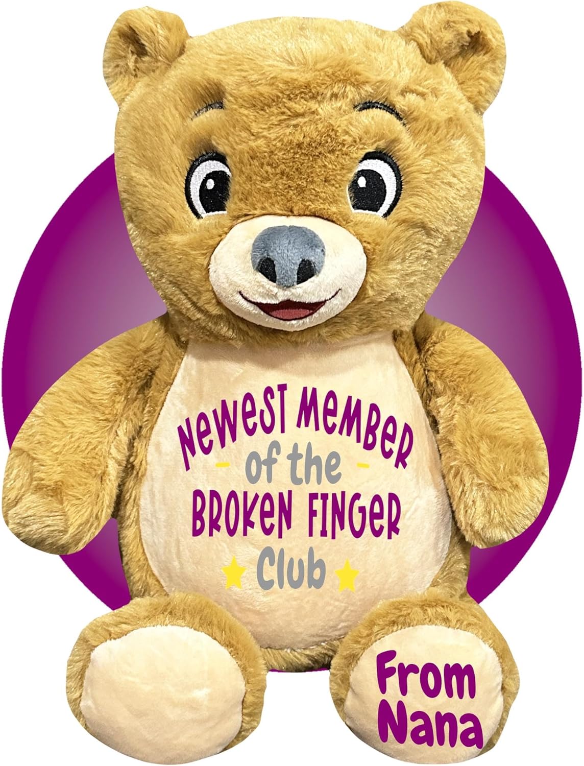Broken Finger Gifts for Kids - Personalized 17" Broken Finger Stuffed Animal - Funny Injured Finger Must Haves - Fractured Finger Get Well Soon Gifts for Children
