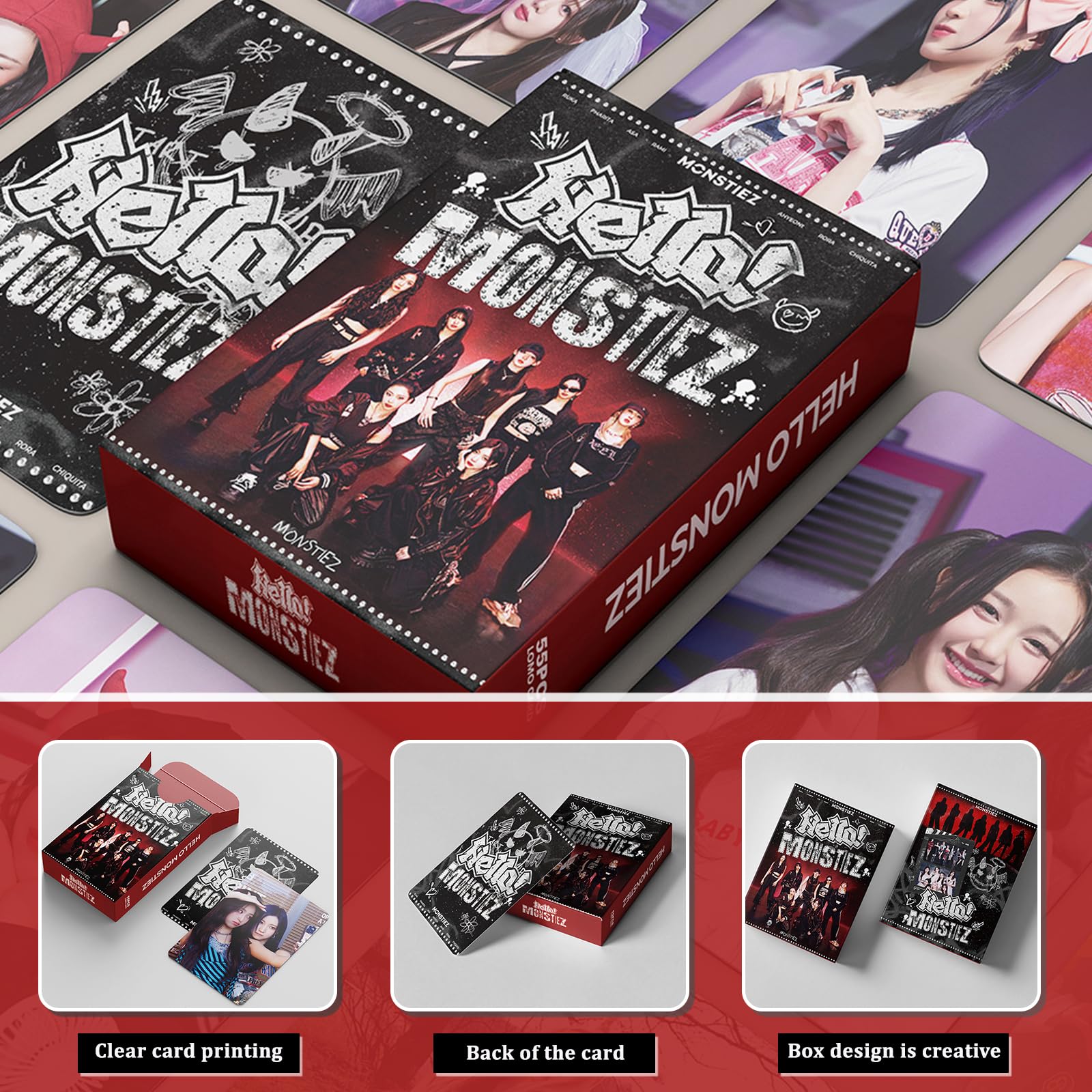 BM Album Photocard Sticker Set 220 Pièces K-Pop Cartes de Collection Lomo Cards Cadeau