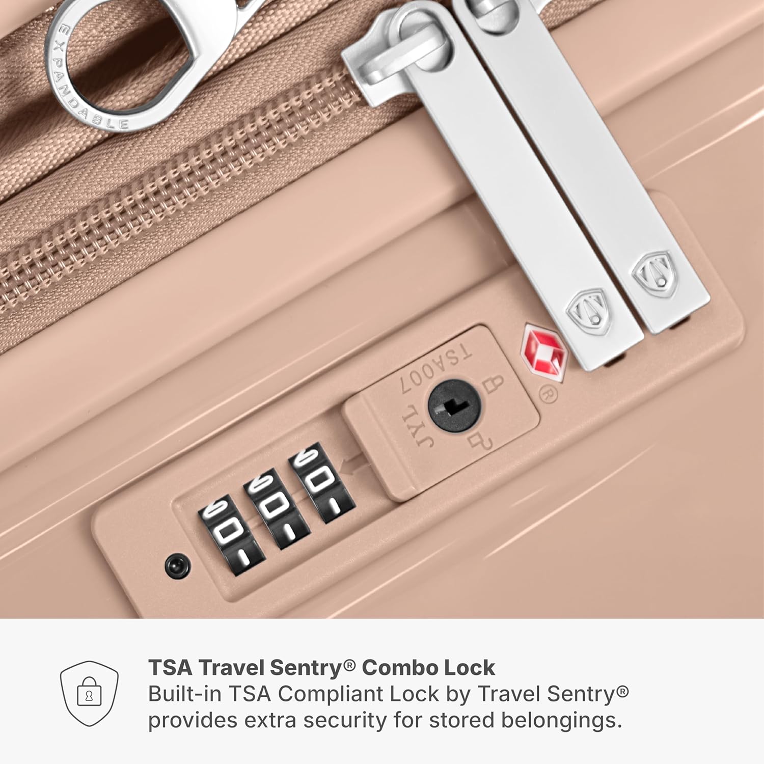 Traveler's Choice Edinburgh II Hardside Spinner Luggage, TSA Lock, Sand, 29" Large