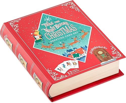 Miniatura 3 de Hallmark 'Twas the Night Before Christmas - Surtido de tarjetas con caja de recuerdo (12 tarjetas con sobres)