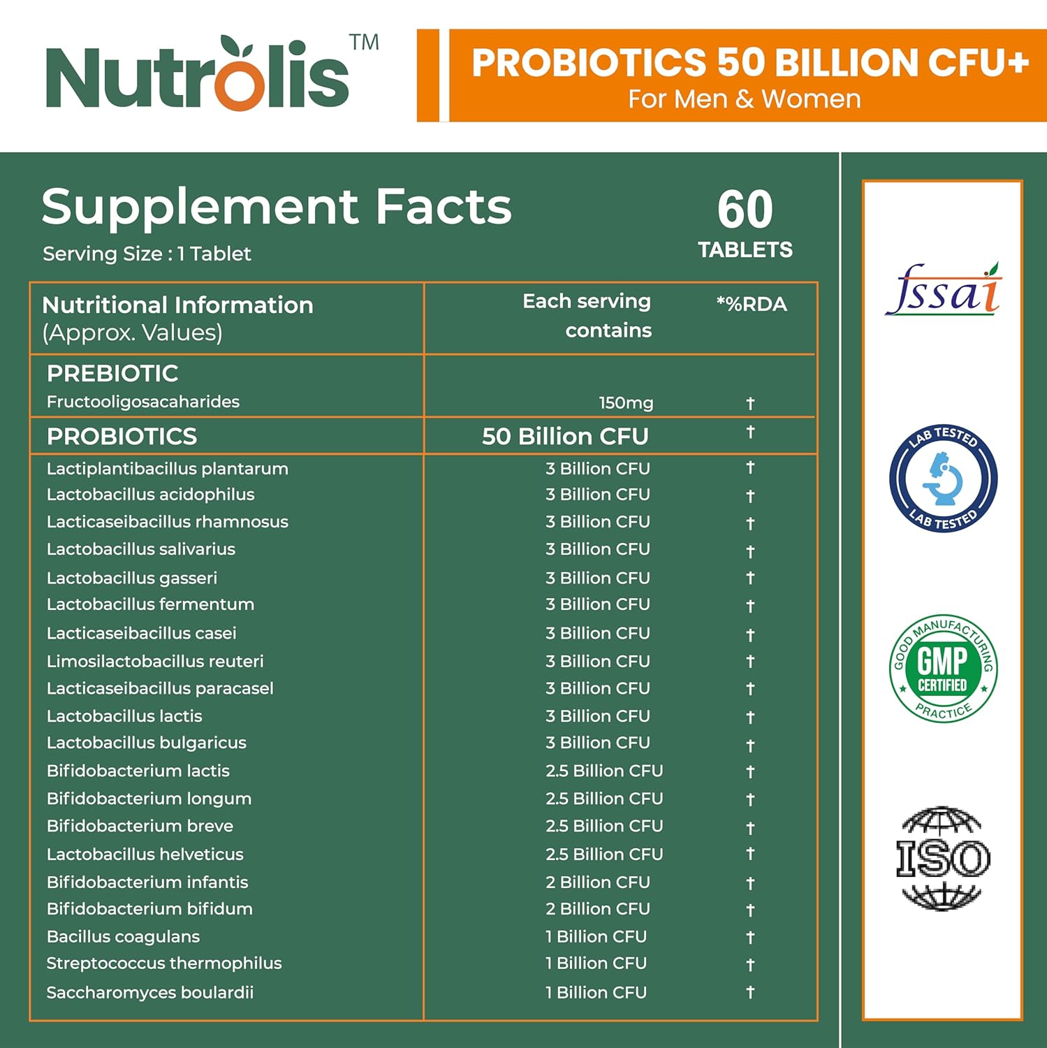 Natolis Prebiotics and Probiotic Supplement for Gut Health | 50 billion cfu | 20 probiotic strains + 150mg prebiotics | Supports better digestion, immunity and AIDS blotting. For men and women. 60 vegetarian pills Natolis Prebiotics and Probiotic Supplement for Gut Health | 50 billion cfu | 20 probiotic strains + 150mg prebiotics | Supports better digestion, immunity and AIDS blotting. For men and women. 60 vegetarian pills