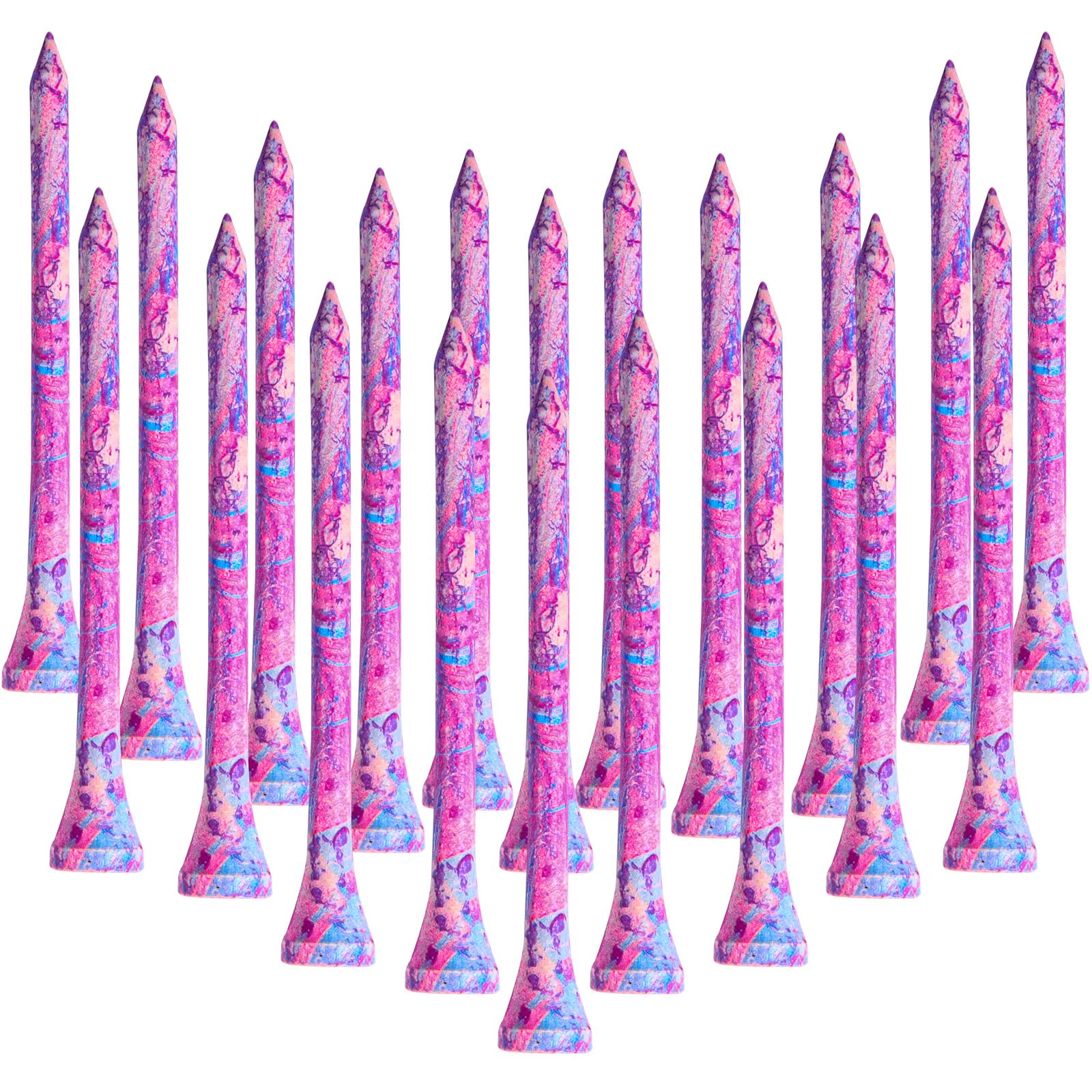 FINGER TEN Golf Tees Wooden Bamboo Bulk 100 Count, Practice Golf Tee Wood Bamboo Sturdy Stable Durable Unbreakable (Purple, 3 1/4 Inch (83mm))