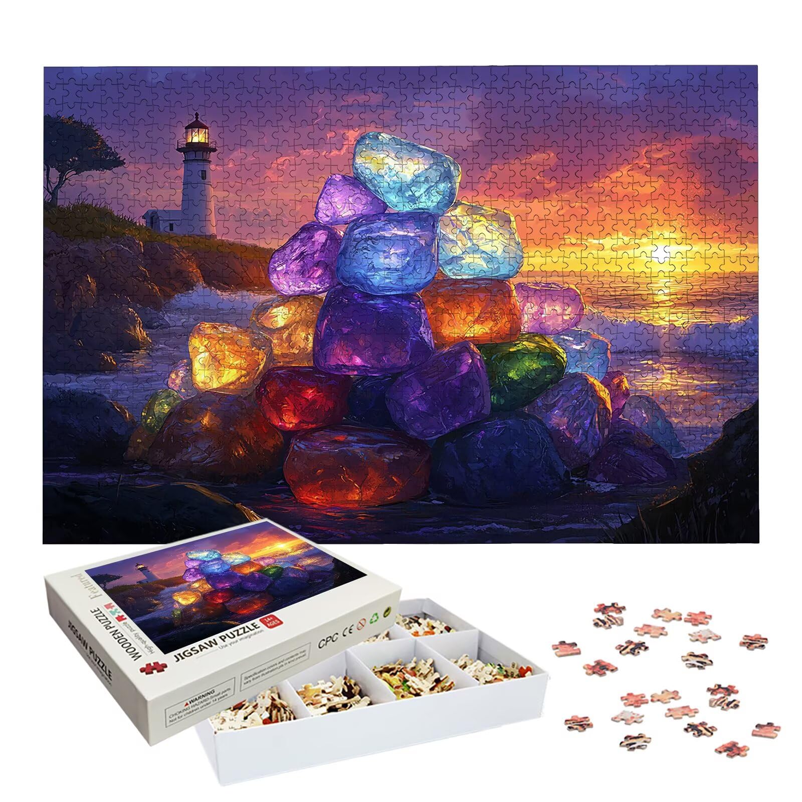 Puzzle 5000 Piezas Faro, Puzzle Paisaje con Caja para Adultos, 156.5x105.5cm, DIY 5000 Piezas Rompecabezas Madera para Adultos, Rompecabezas Desafiante para Decoracion Hogar, Regalo Mujer, -7245