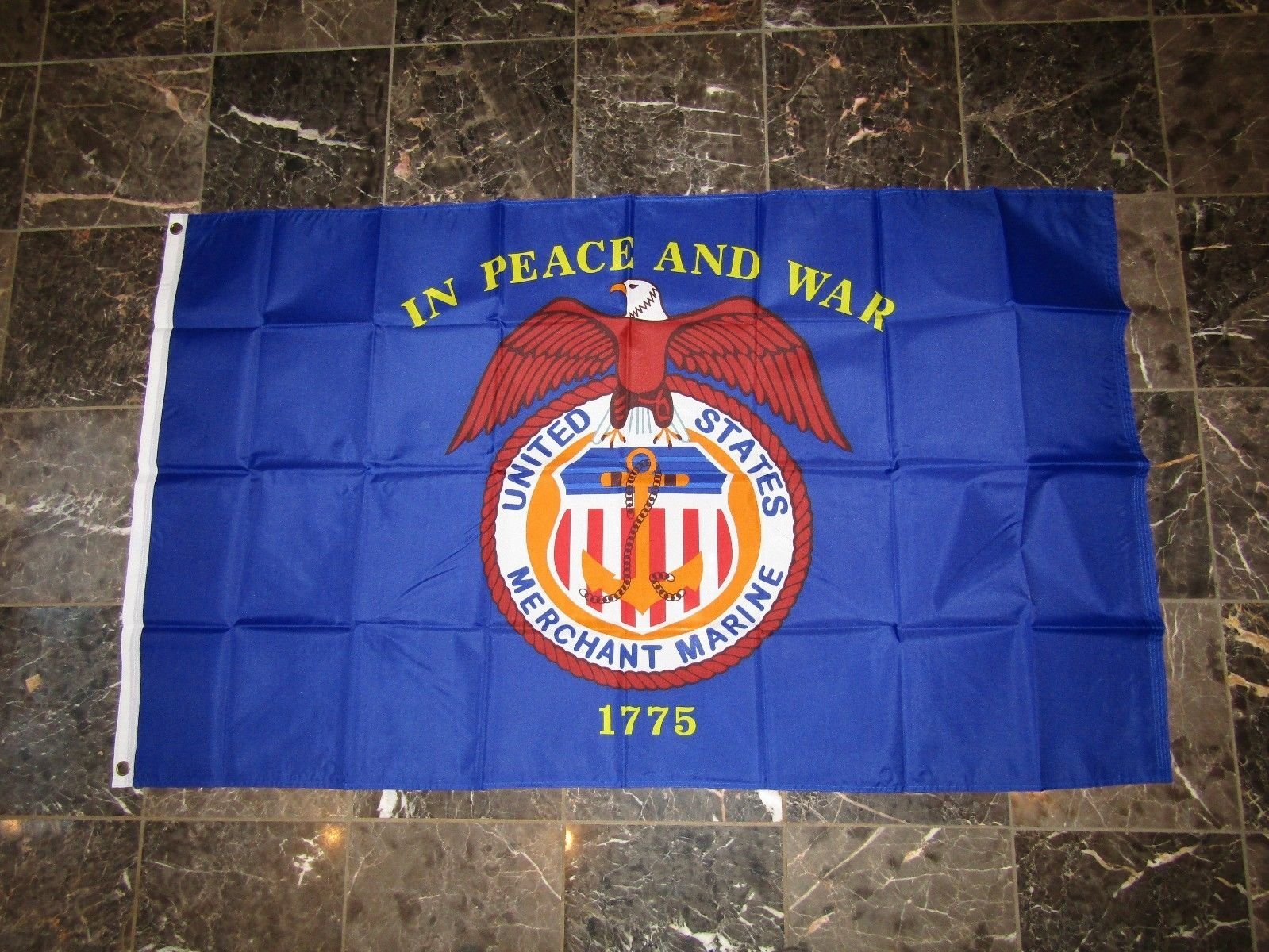 3X5 Usa Us Merchant Marines In Peace And War 1775 Flag 3'X5' Brass Grommets