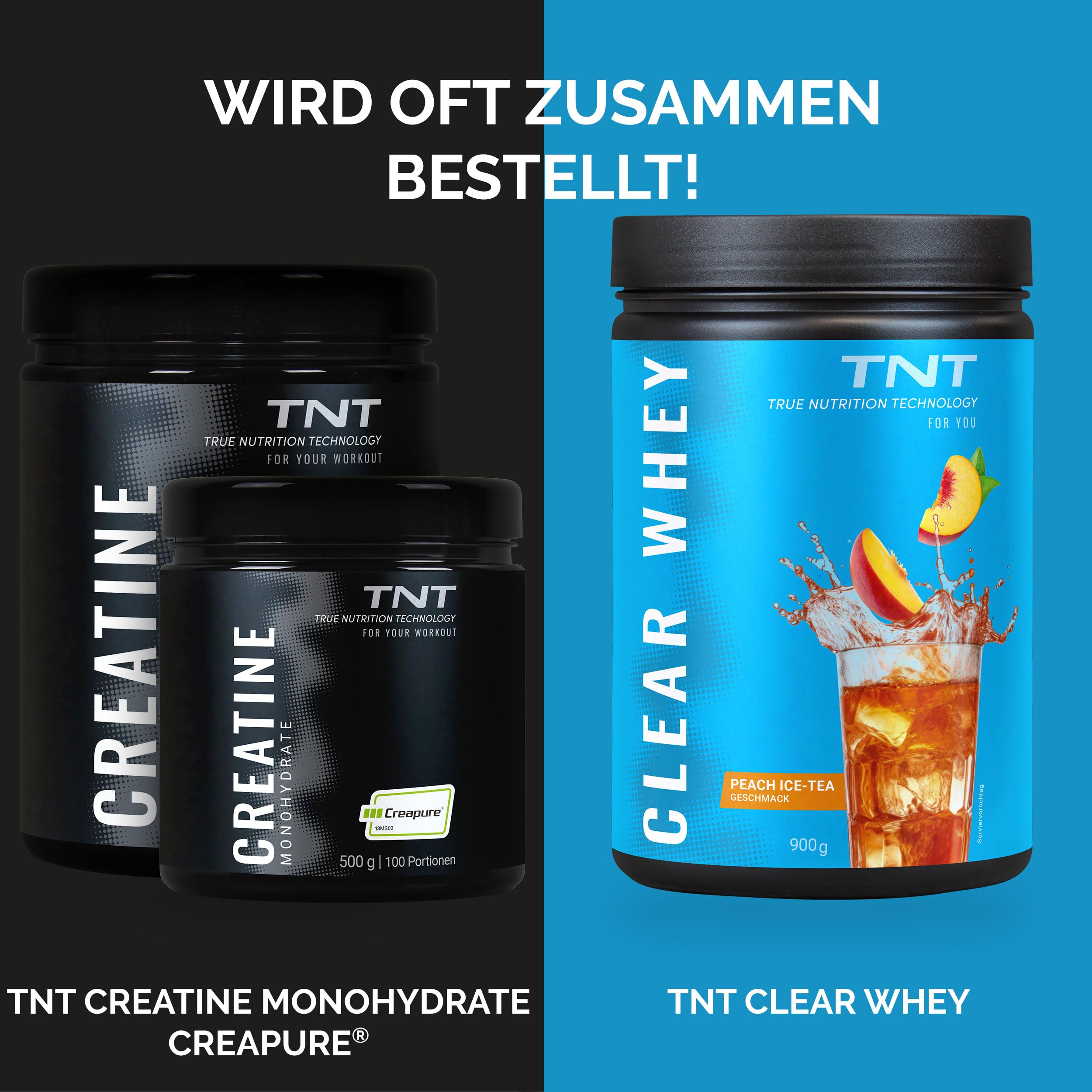 TNT Creatin Monohydrat (1000g) • Reines Creapure® • Veganes Kreatin Pulver • Creatine Monohydrate ohne Zusätze • Ultrafein & perfekt löslich • Mikronisiertes Kreatin