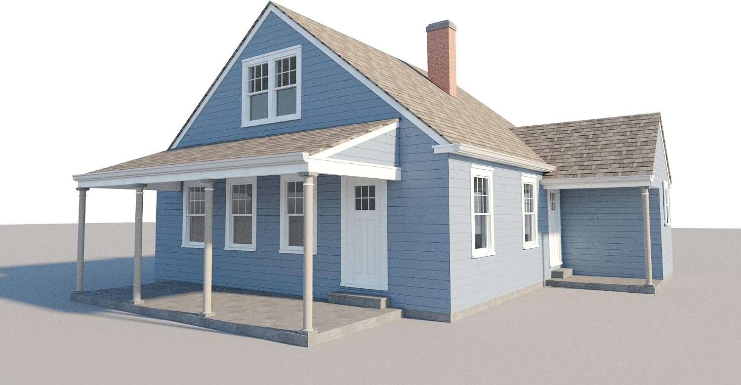 DIY 3 Bedroom House Plans with Loft | Guest Cottage 840 sq/ft, 840hpwl1