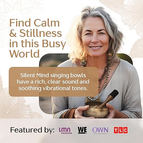 Miniatura 47 de Cuenco del Himalaya Silent Mind, hermosos diseños, Marrón