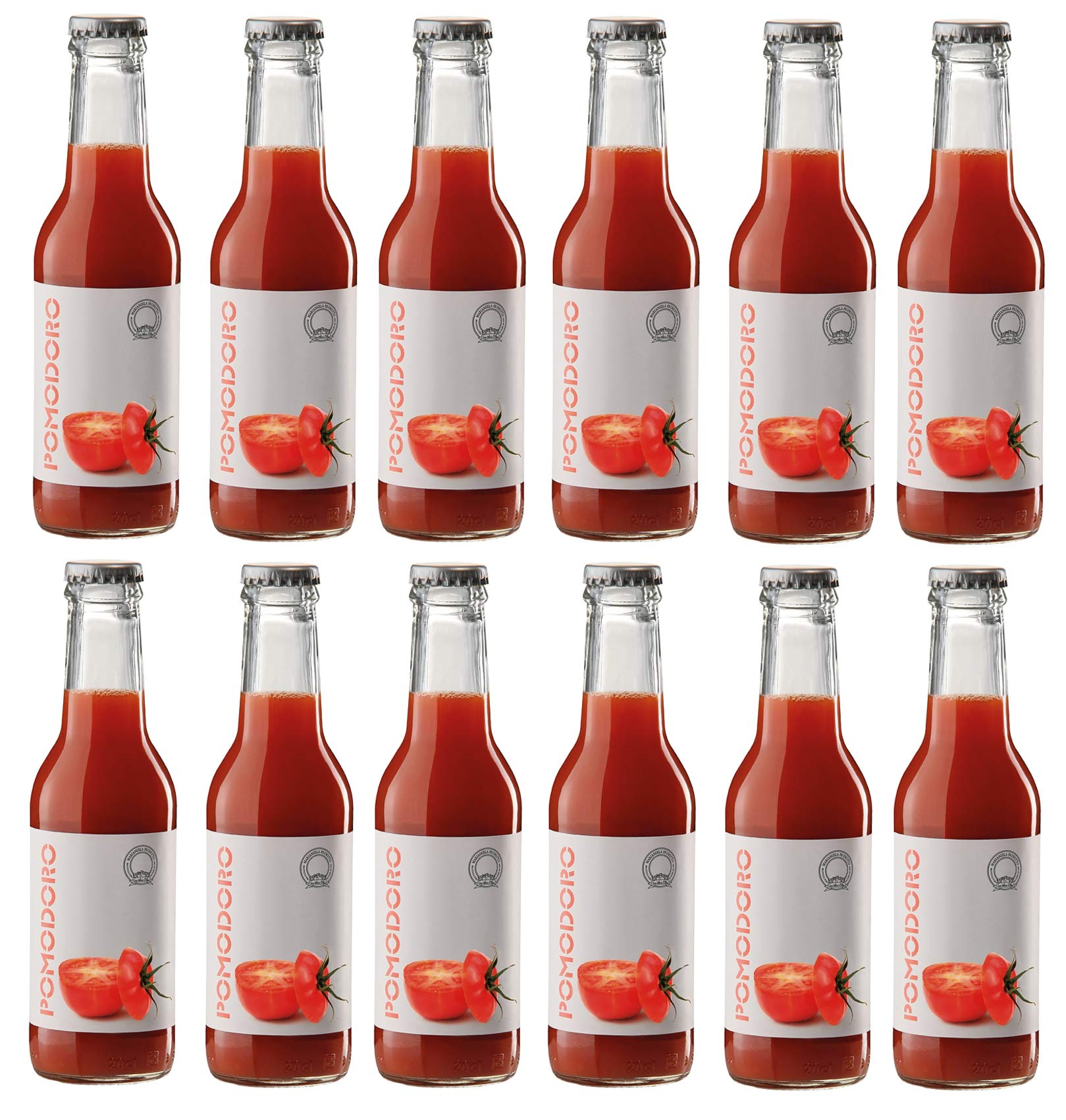 Mariangela Prunotto - Una Delizia Albese - Frutticultori in Alba dal 1863 - Succo di Pomodoro Originale - 12 Bottiglie da 200ml - 2.4 kg - 2400 ml