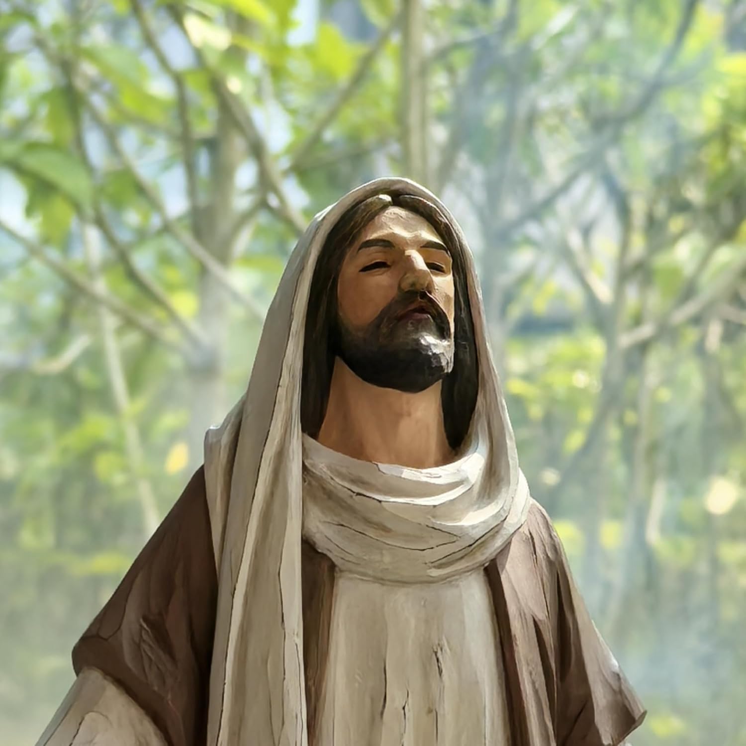 Jesus Christ Statue with Open Arms, Hand Painted Saint Statue Religious Modern Home Decor, Christian Jesus Figurines Religious Gift 9.5in - Image 4