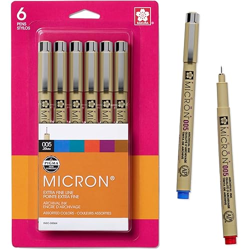 SAKURA Pigma 30064 Micron Blister Card Ink Pen Set, Colors may vary, 2-mm