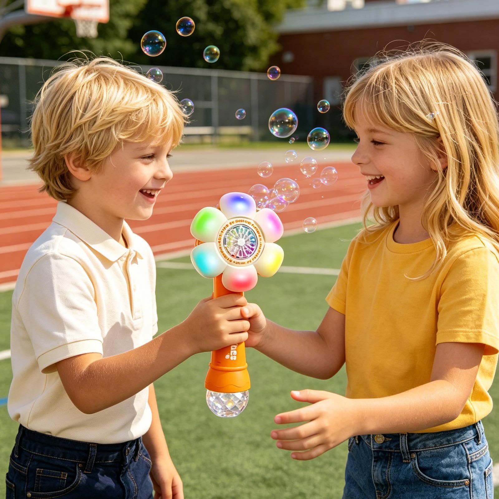 Macchina per bolle di fiori Giocattolo portatile automatico a LED portatile