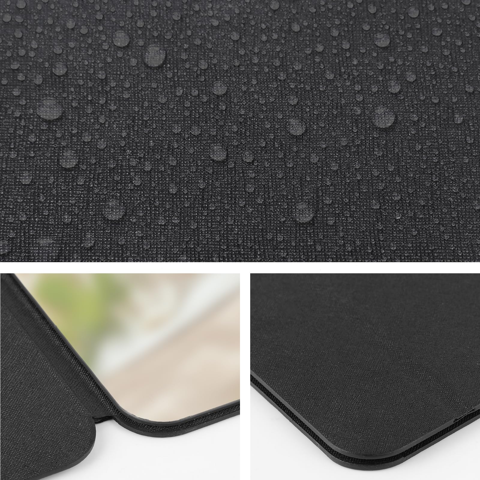 Miroir de Voyage Pliable 21,5 x 15,5 cm, Miroir de Table Portable avec Housse en PU, Miroir Maquillage Réglable pour Salle de Bain, Bureau et Voyage
