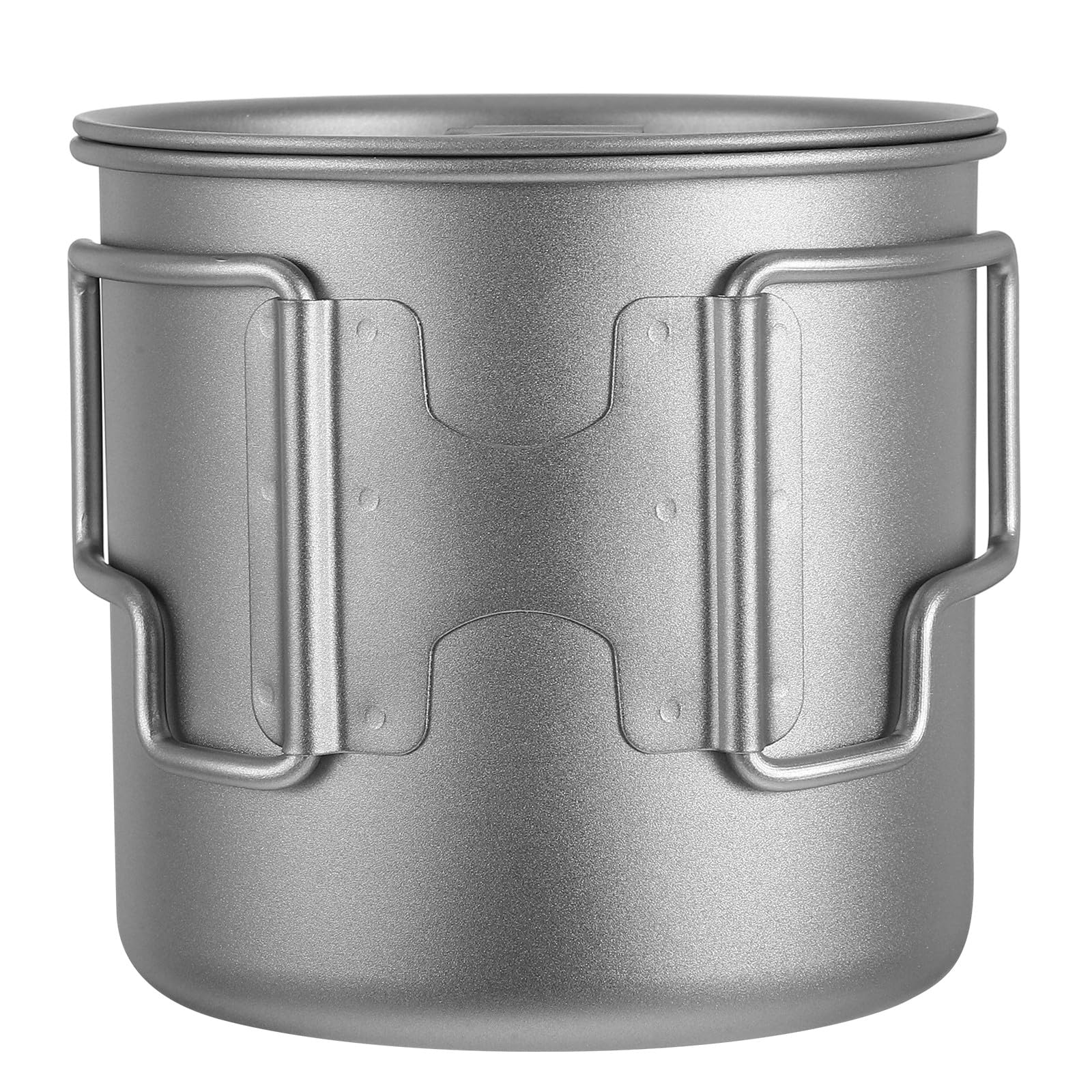 Housoutil Mug en Titane 380 Ml avec Couvercle et Poignée Pliable, Tasse de Camping Légère et Portable pour Randonnée, Pique-niques et Voyage en Extérieur, Vaisselle Cuisine de Randonnée