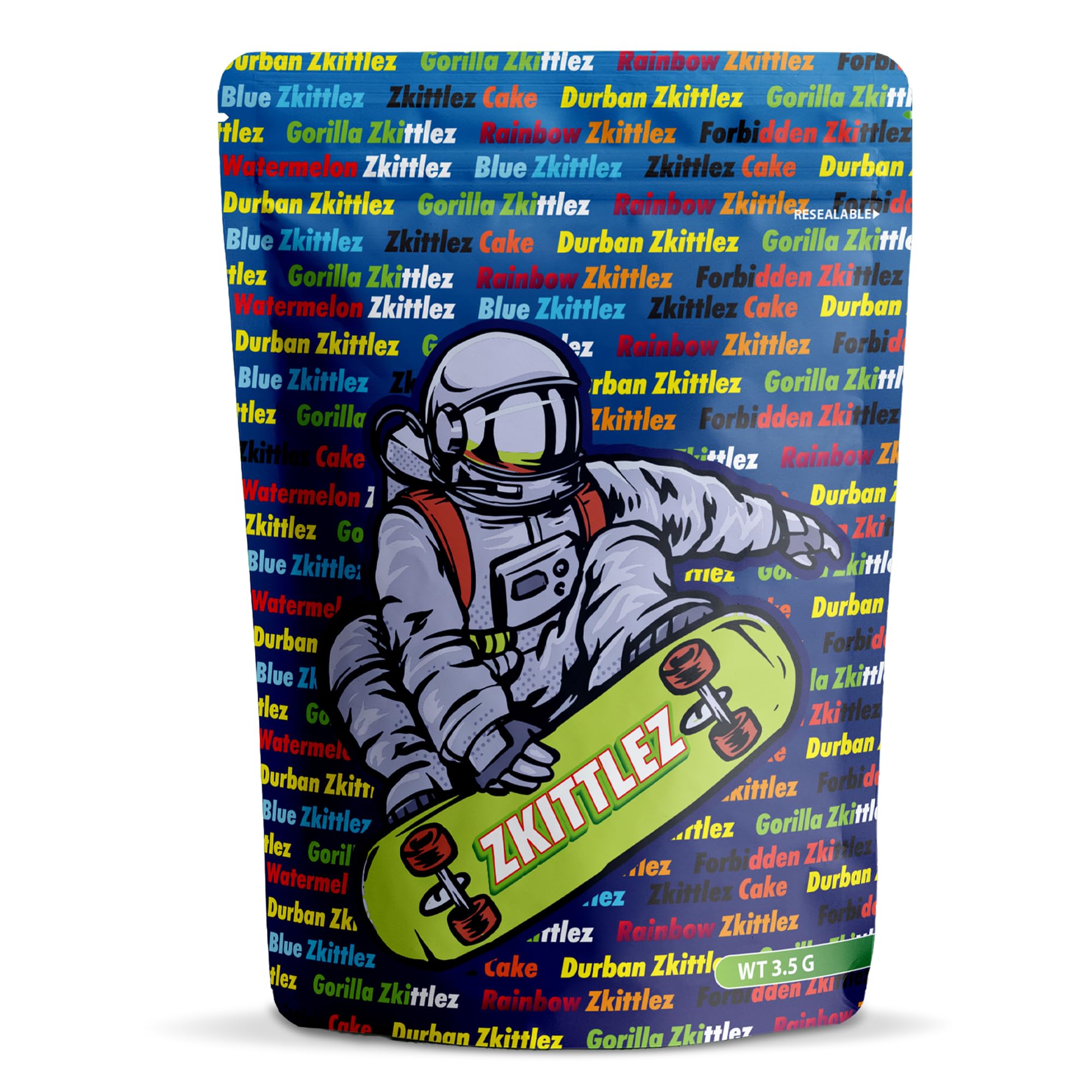 50 Pcs Cali Packs 3.5g Bag Mylar Storage Bags, Ziplock Smell Proof Pouches 12 cm x 10 cm, 3.5g Reusable Baggies for Snack, Candy Cookies Stand up pouches (Zkittles 2) โ image 1