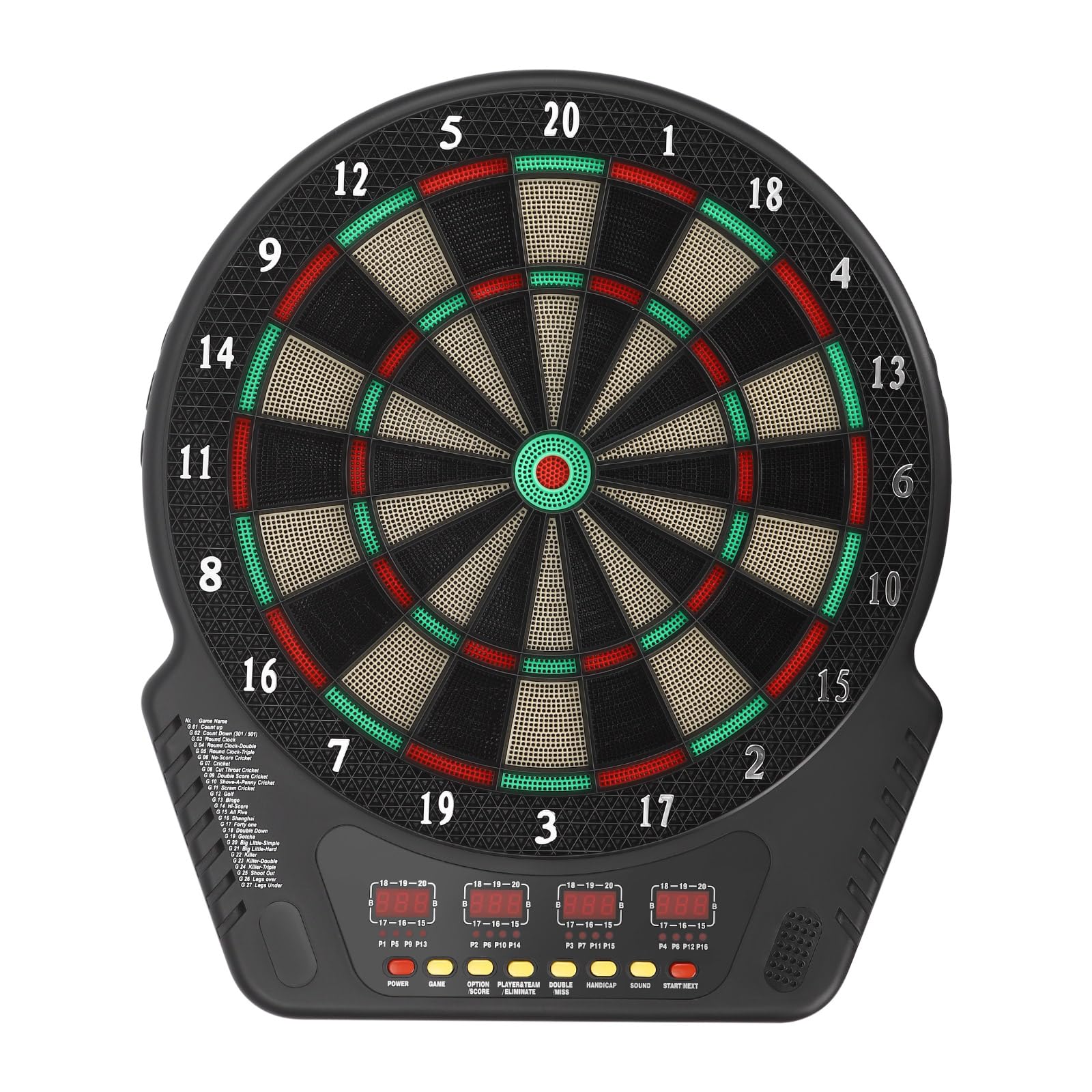LIAPDG Electronic Dart Board, Round Dart Boards for Adults Wall Mounted Darts Board Set for Homes, Bars, Restaurants of 1-16 Players 27 Game Modes 243 Extended Play Styles with 6 Darts & 24 Dart Heads