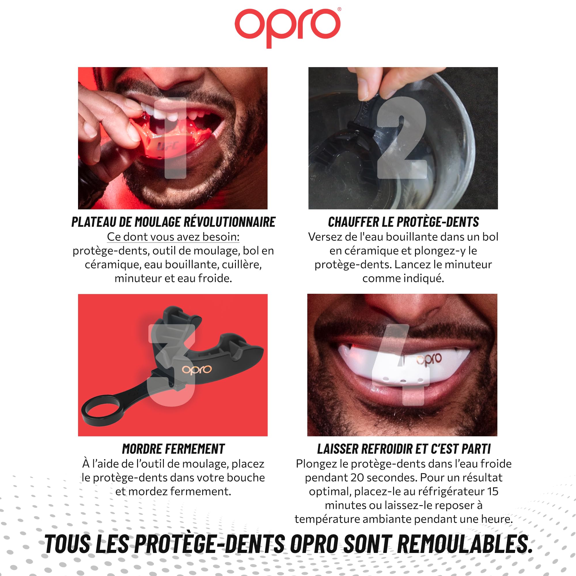 OPRO Protège-dents Niveau Bronze Boxe MMA Rugby Hockey Adultes Enfants Facile à Mouler