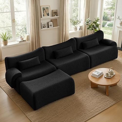 Miniatura 8 de Sofá modular modular de 126 pulgadas en forma de L para sala de estar, sofá modular de gran tamaño con asientos profundos, sofás modernos con