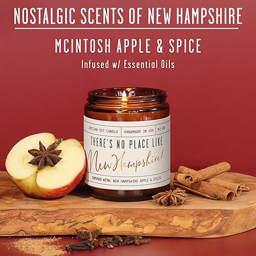 Vista 353 de Regalos de Nueva York, decoración de Nueva York para el hogar – 'There No Place Like New York Candle, con manzana jugosa, canela y calabaza I New