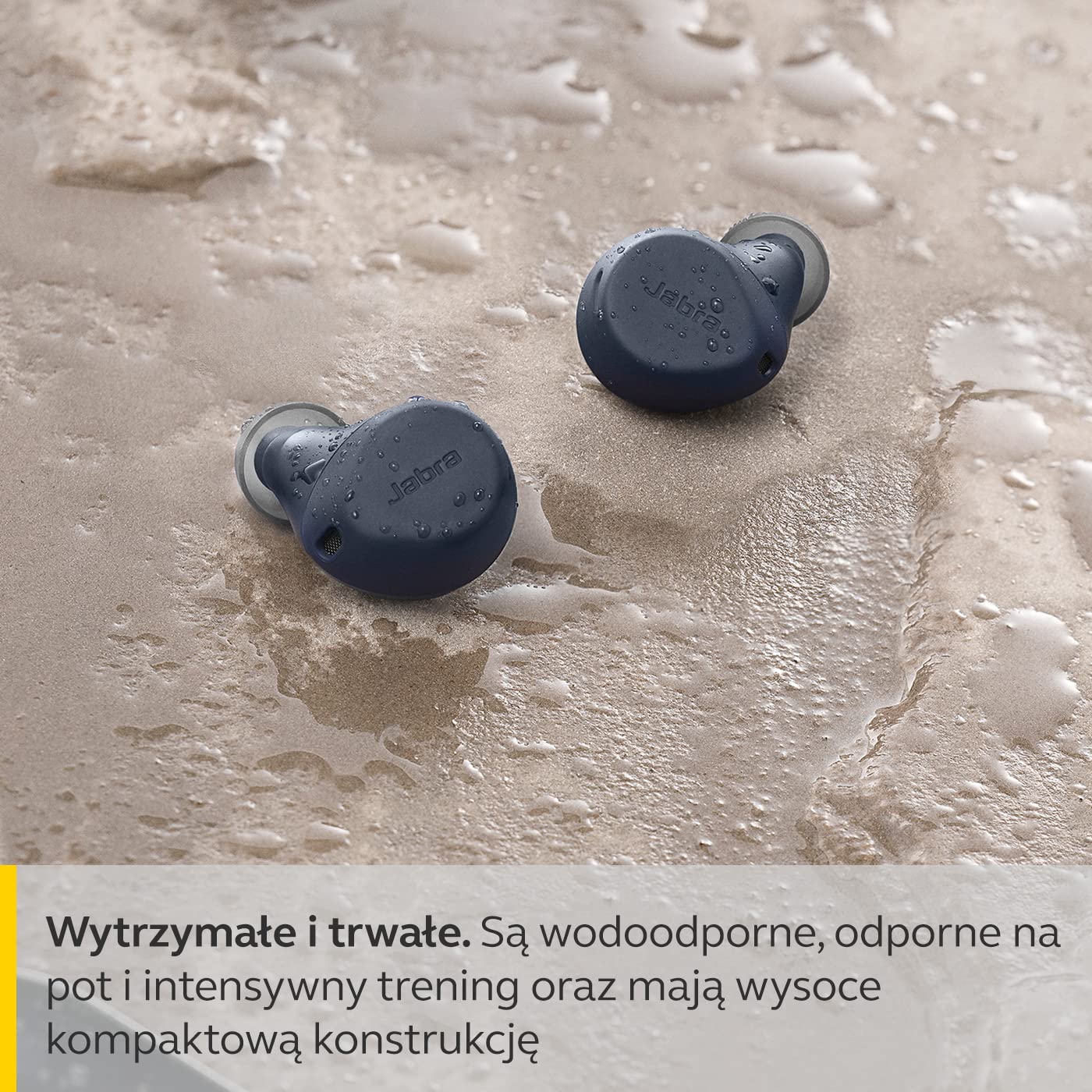 Jabra Elite 7 Active wkładki douszne - prawdziwie bezprzewodowe, sportowe wkładki douszne z uchwytem ShakeGrip zapewniającym doskonałe dopasowanie oraz regulowaną aktywną redukcję szumów - granatowy