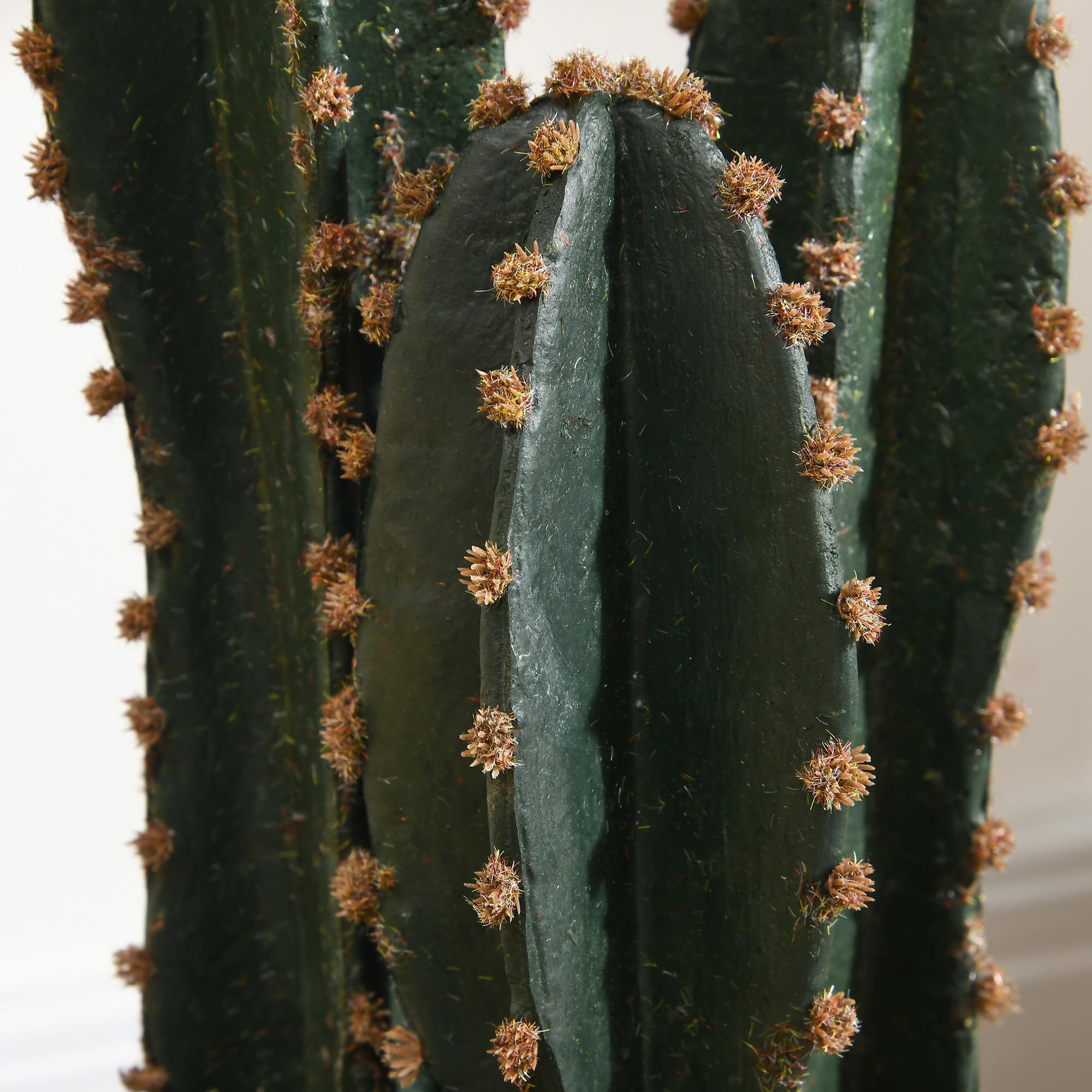 Outsunny Cactus Artificiel Grand Réalisme Grande Taille Ø 17 x 60H cm Vert | Plante Artificielle
