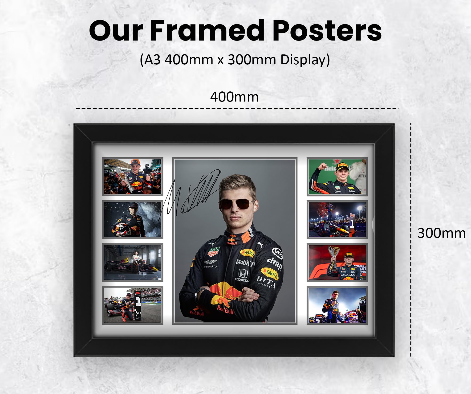 Max Verstappen Affiche signée Édition limitée autographe Objet de collection A4 30x21cm