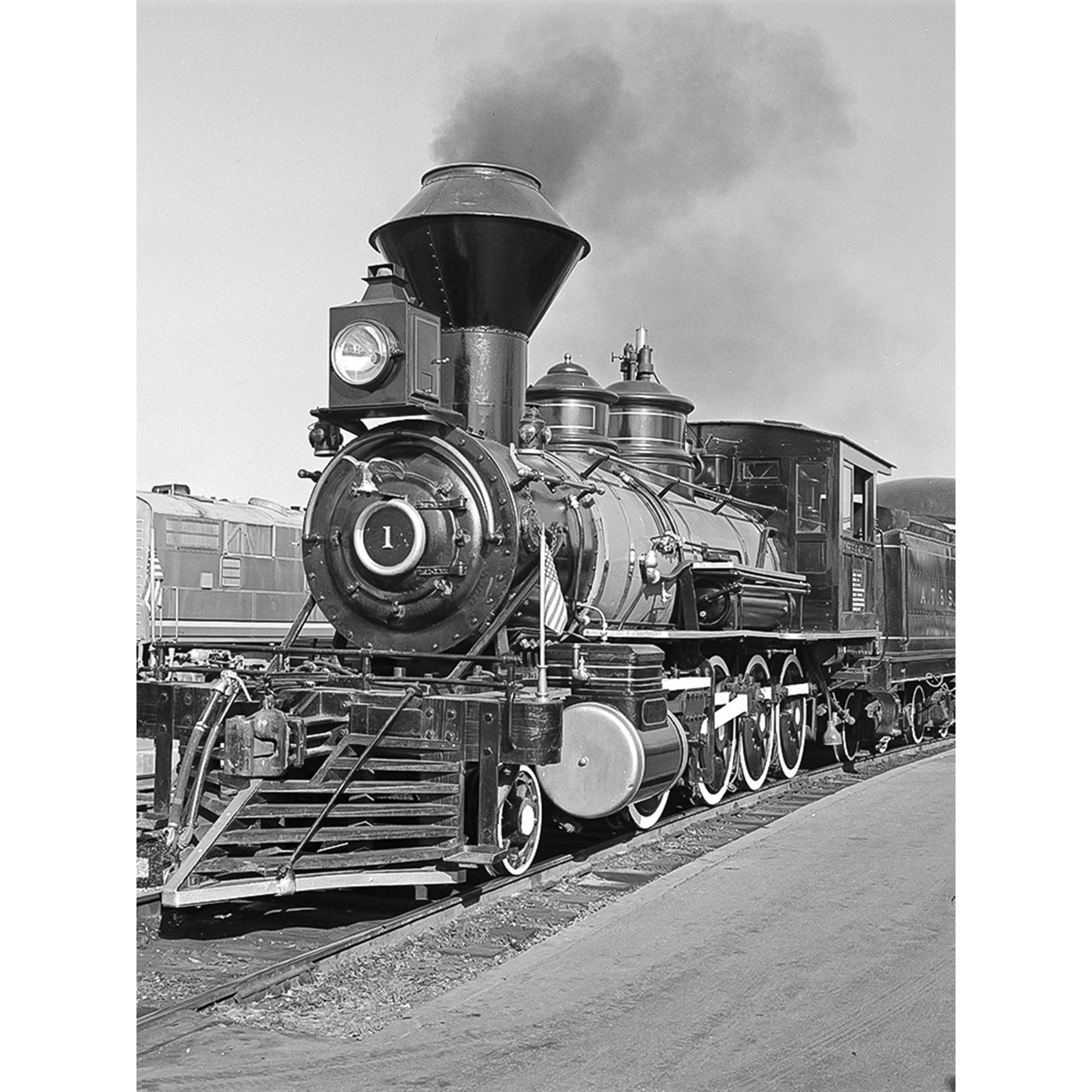Artery8 Everett DeGolyer Topeka Santa Fe Locomotive Train Photo Premium Wall Art Canvas Print 18X24 Inch