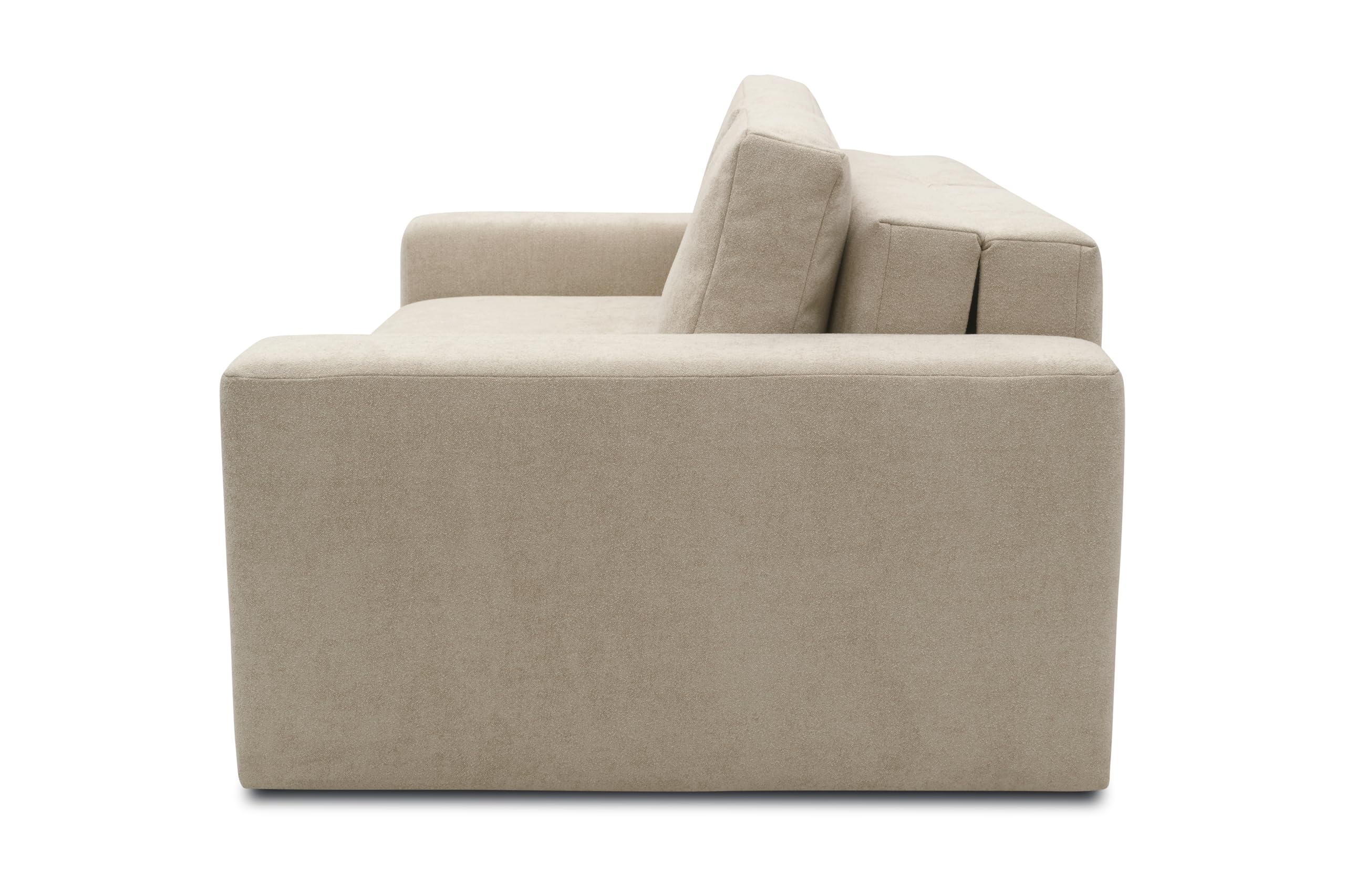 DOMO. collection Sofa Lares, Schlaffunktion & Federkern, Beige | 2 Sitzer mit Schlaffunktion und losen Rückenkissen, komfortables Schlafsofa, 192 x 116 x 85 cm (BxTxH)