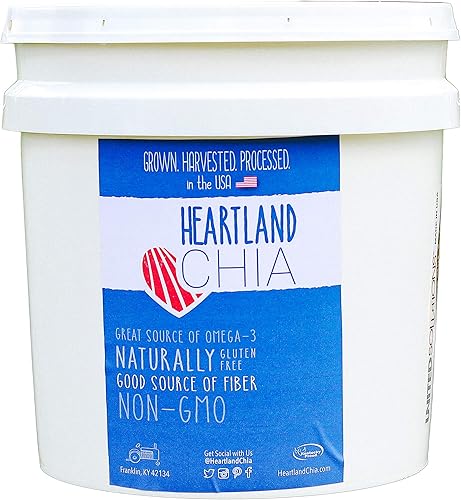 Heartland Chia, semillas de chia negras crudas de Estados Unidos, 10 libras, sostenible, no OMG, directa de la granja