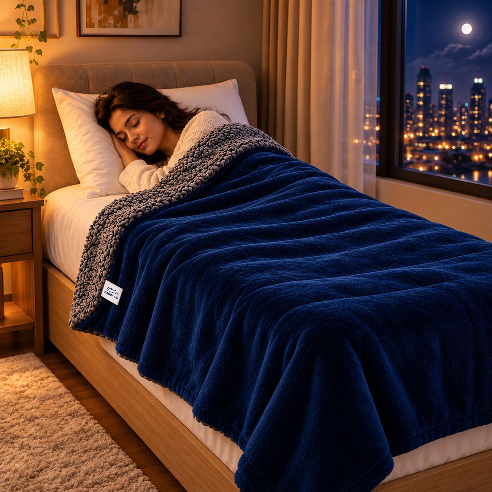 Polyester Micromink Sherpa Blanket for Single Bed Dohar/Comforter, Super Soft Flannel Reversible AC, Mild Winter & Heavy Winter Sherpa Blanket | Dark
