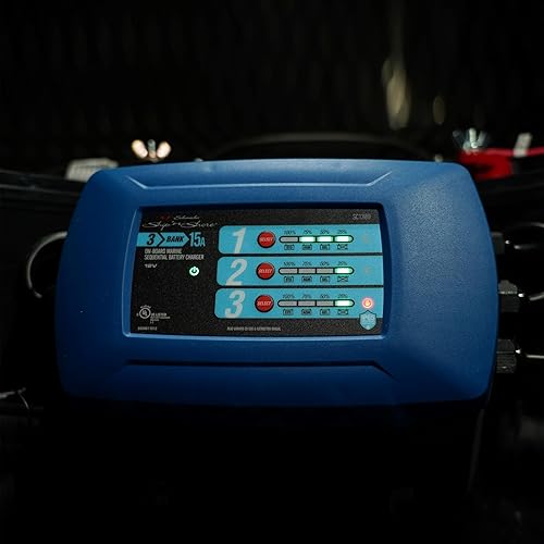 Miniatura 3 de Schumacher -SC1389 - Cargador y mantenedor de 3 baterías de montaje directo totalmente automático - 15 amperios, 12 V - para baterías marinas
