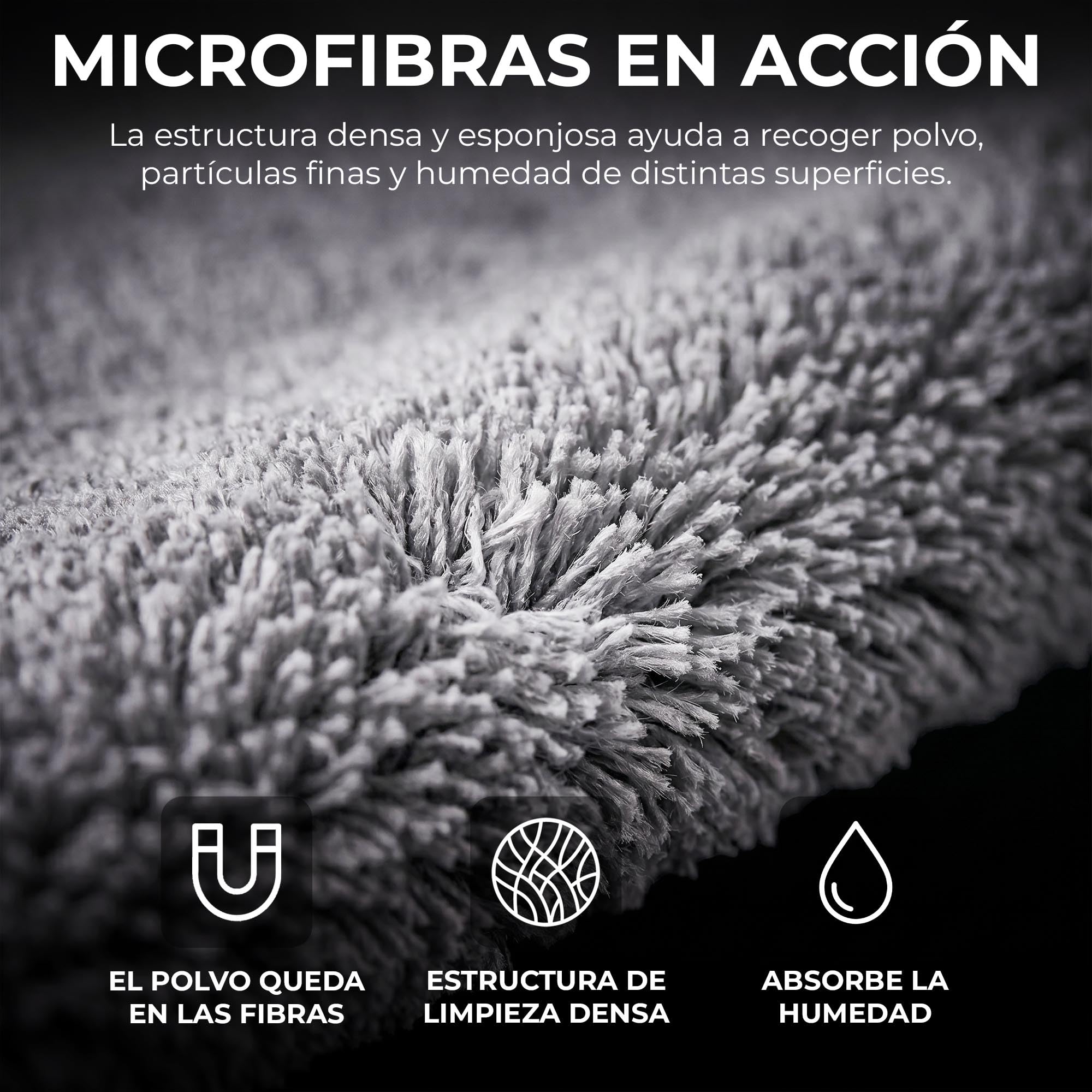 ToolSpace Paños Microfibra Detailing 40x40 cm 10 Unidades 320 gsm para Coche Pulido Pintura Cera Cristales Llantas Salpicadero Suaves Absorbentes Sin Rayas Cuidado Coche Auto Detailing