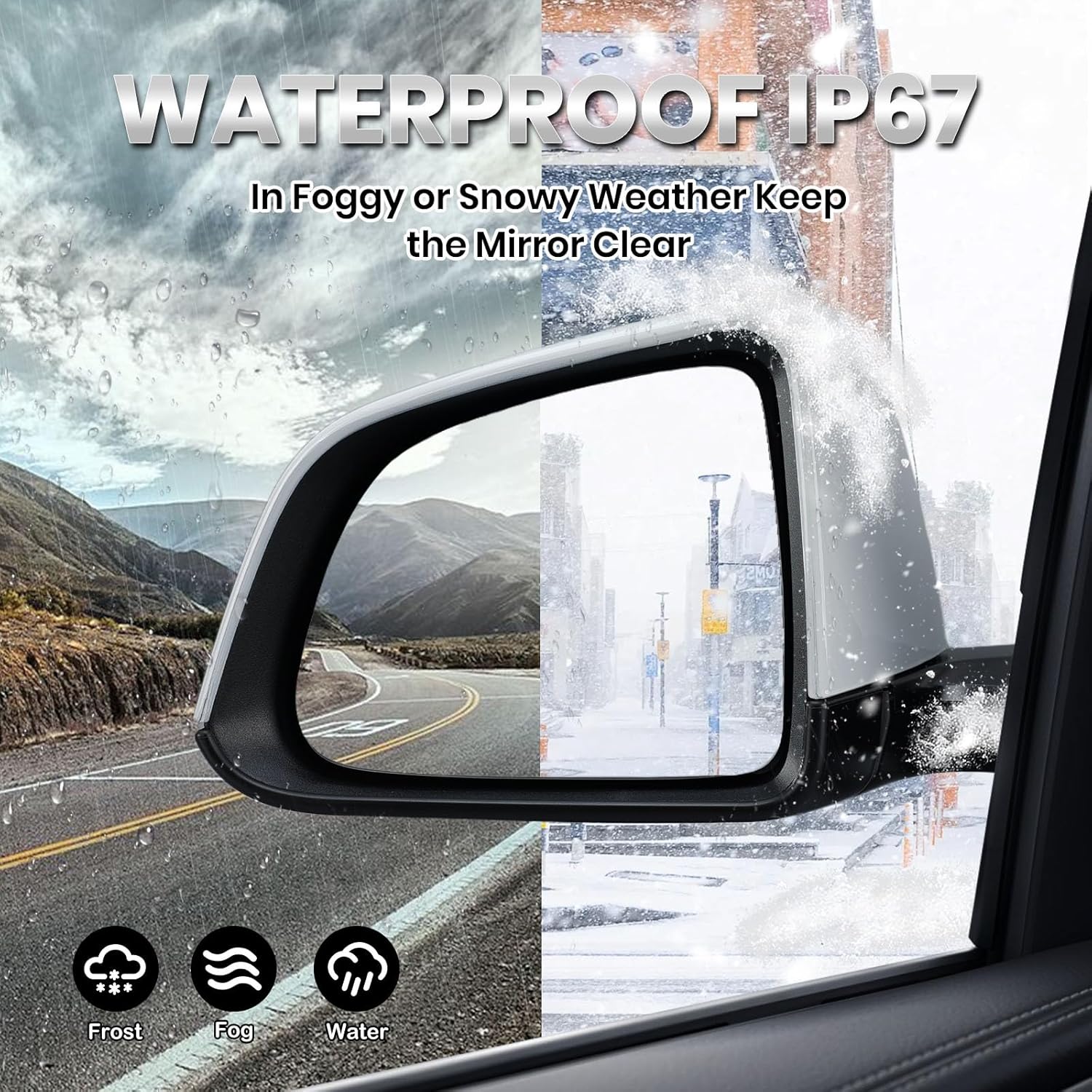 Driver Side Mirror Compatible with Tesla Model Y 2020-2024 Heated Memory Power Folding Left Mirrors Replacement 1594111-00-C White 13 Pins