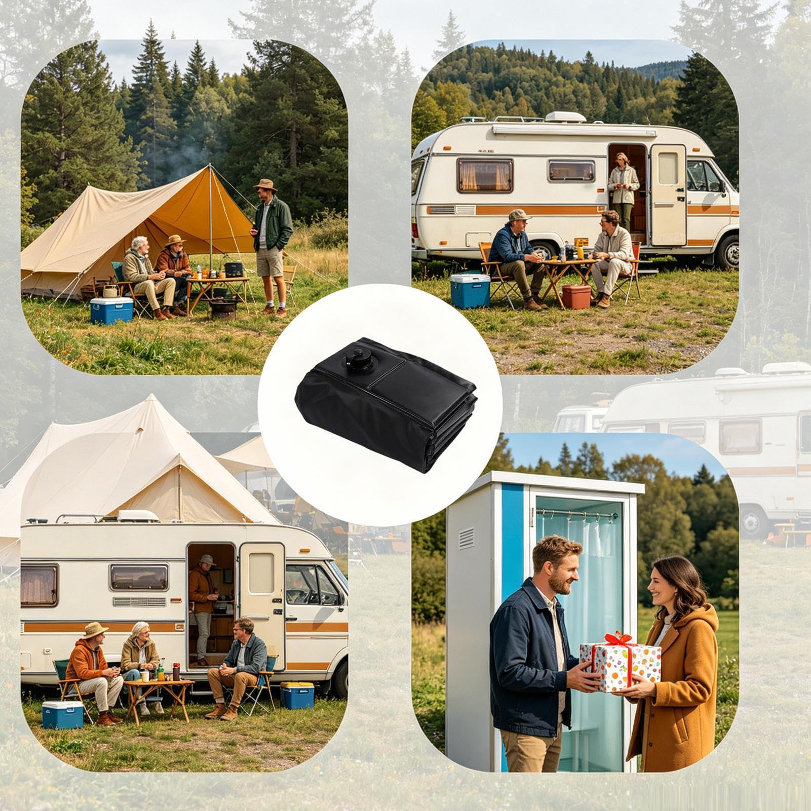 Doccia Da Esterno Vasca da Bagno Leggera in PVC 104x104x13 cm | Vasca Doccia Esterna Con Tubo Di Scarico Per Interno Esterno Bagno Spiaggia Camper Tenda Auto Escursioni Viaggio Strada