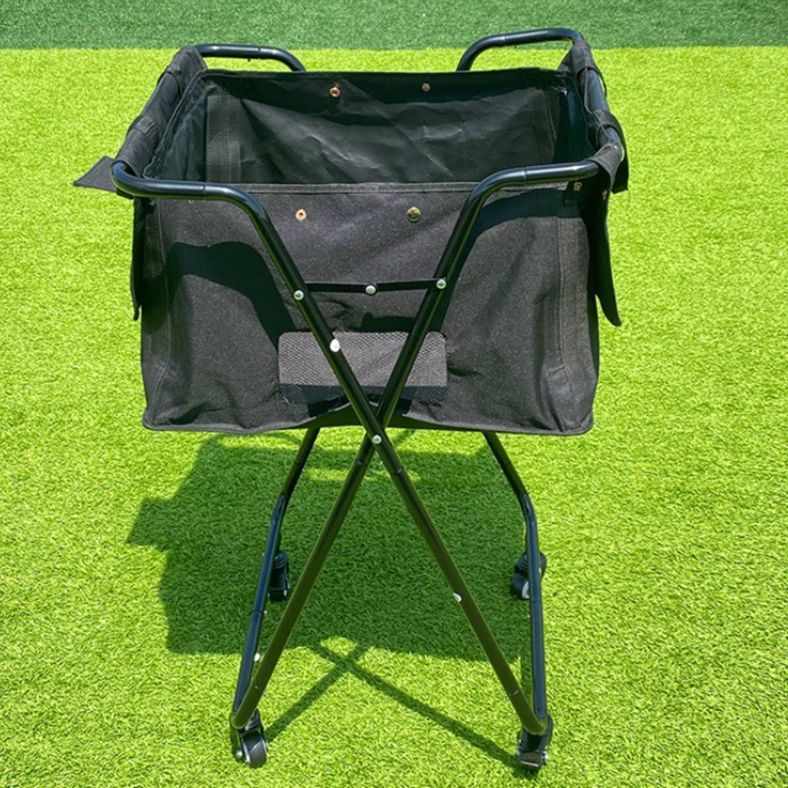 Carrello Raccogli Palline da Pickleball Grande Capacità Carrello Palline Tennis Pieghevole Struttura Robusta Cestino Raccoglipalle Tennis