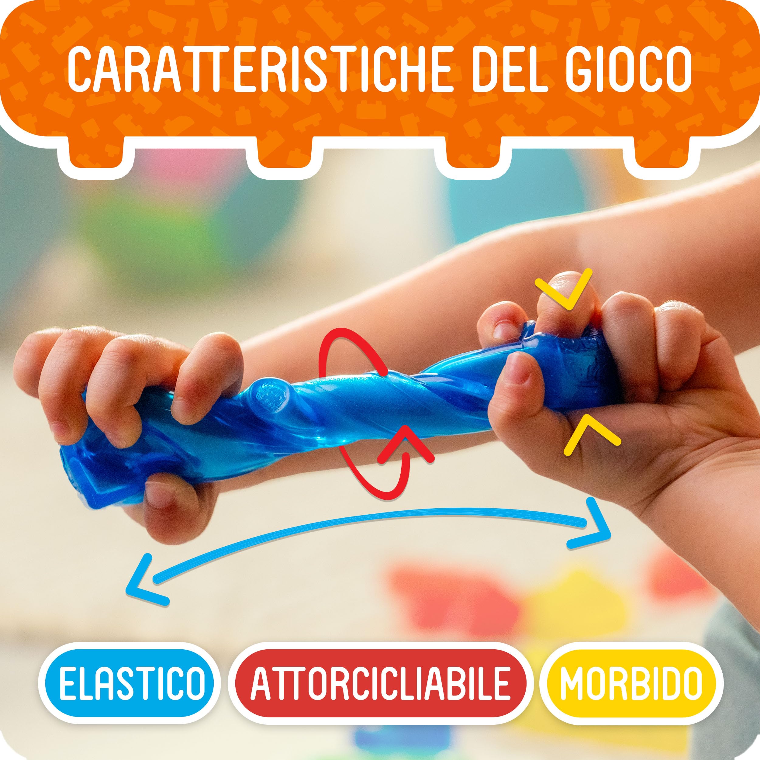 JELLY BLOX - I miei animali domestici - My pets and Me - 20 blocchi da costruzione tattili di forme diverse - Giochi di costruzione per bambini dai 2 anni - Blocchi estensibili e flessibili