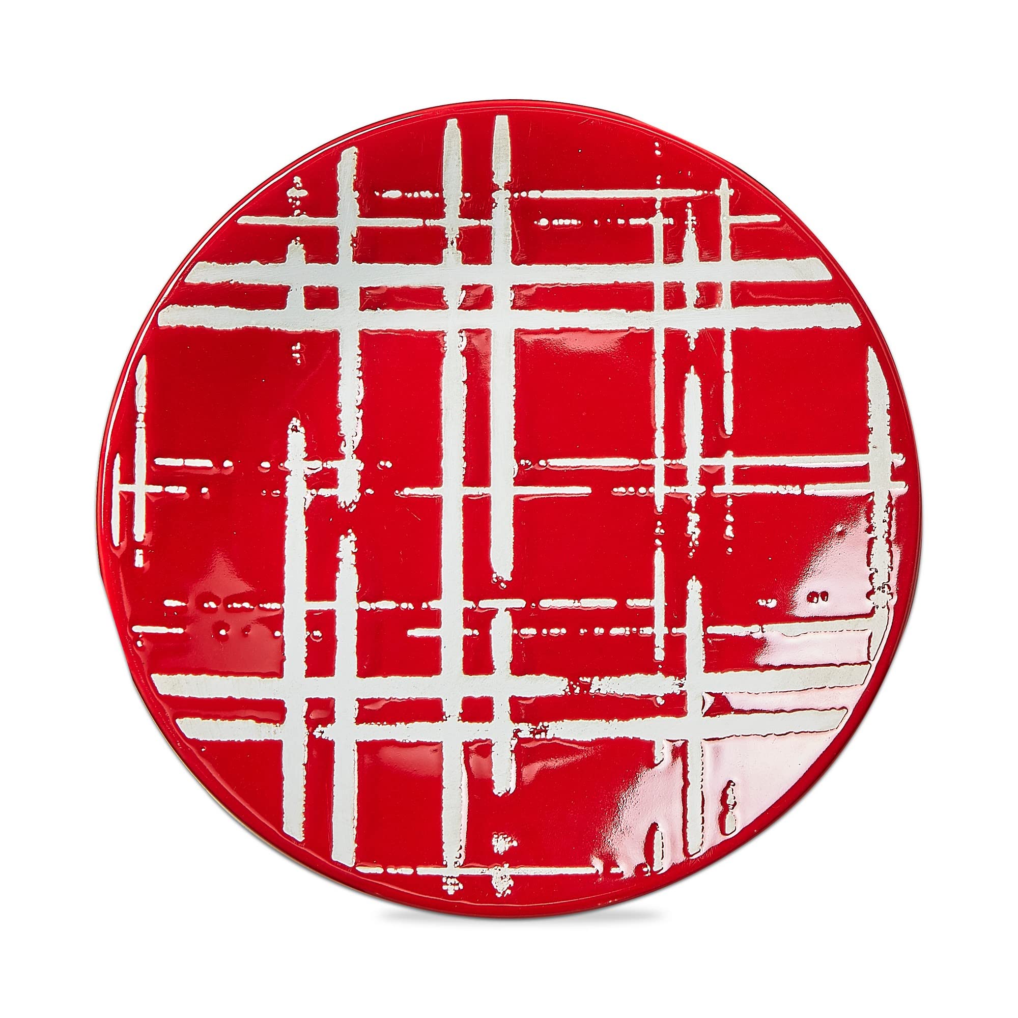 TAG Appetizer Plate, Plaid - Red (G15812)