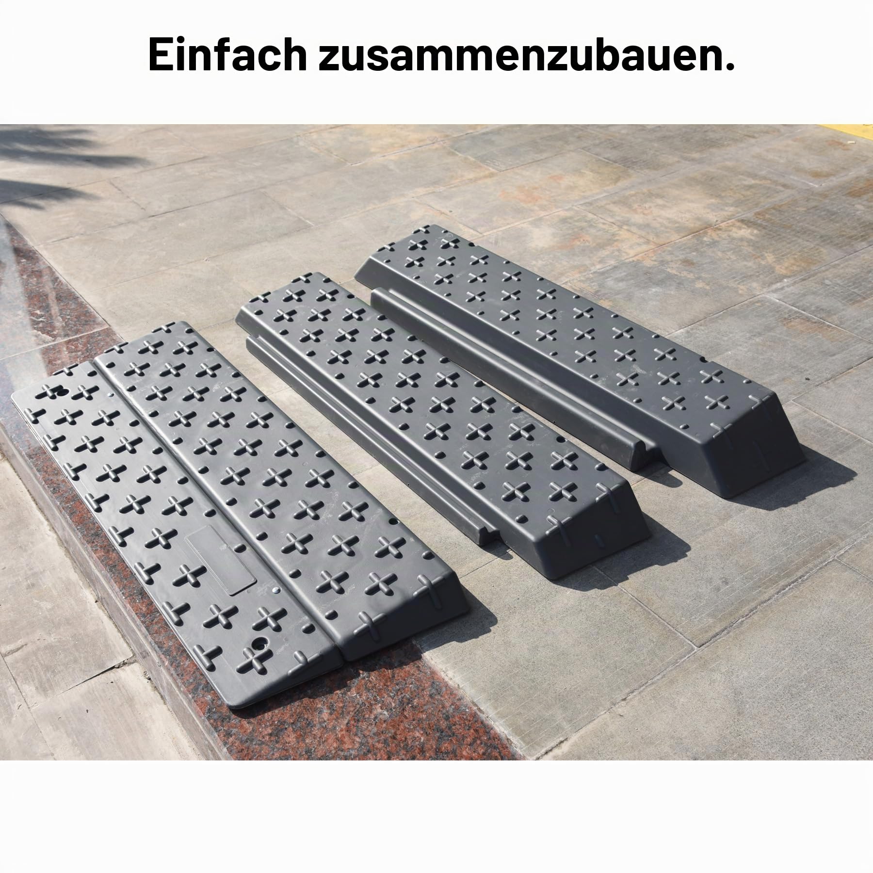 Schwellenrampe, modulare Rampe, tragbar, für Rollstühle, Roller und Fußgänger