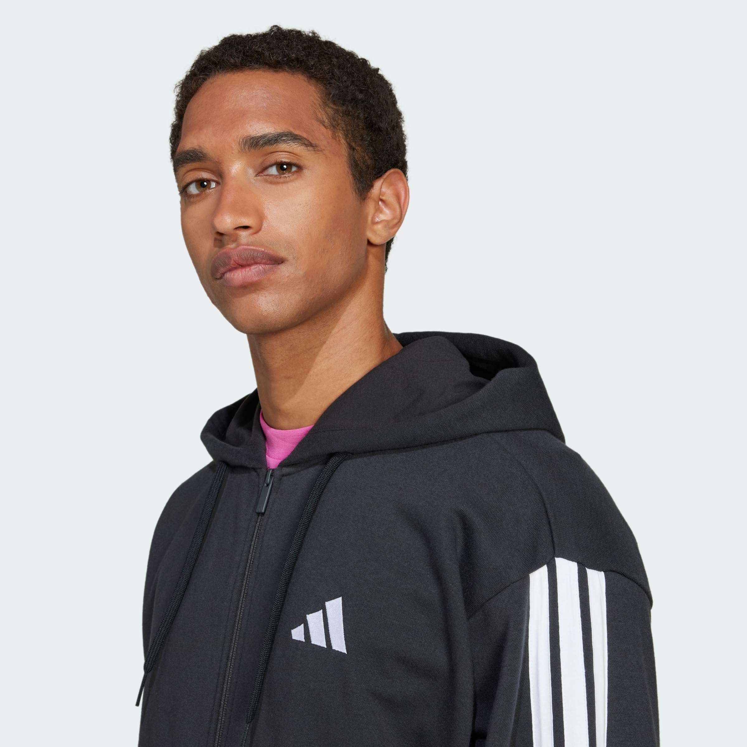 adidas Men's Chaqueta con Capucha Essentials French Terry 3 Bandas