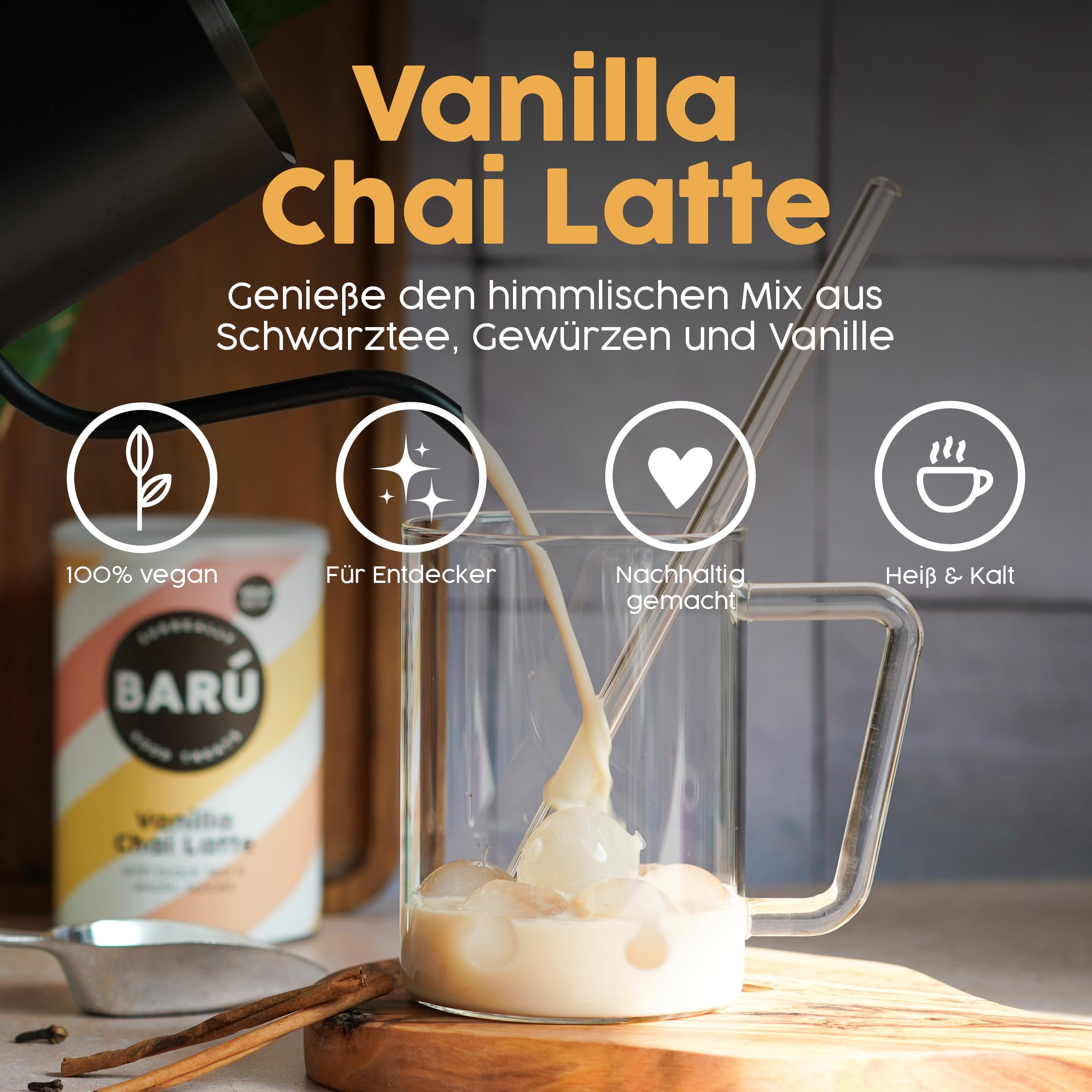 BARÚ Vanille Chai Latte – Teepulver – 1500 g – 96 Portionen