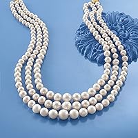 Vista 5 de Ross-Simons 6-11.5mm Cultured Pearl Graduated 3-Strand Necklace With 14kt Yellow Gold
