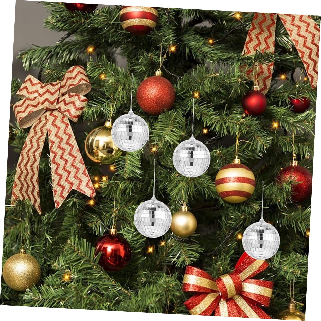 Kisangel 17piezas Bolas de Espejo de Discoteca Decoración de Bolas de Discoteca para Manualidades para Árbol de Navidad Adornos para Boda o Fiesta