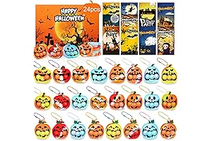 24 PCS Halloween Pumpkin Pop Fidget Keychain Toys