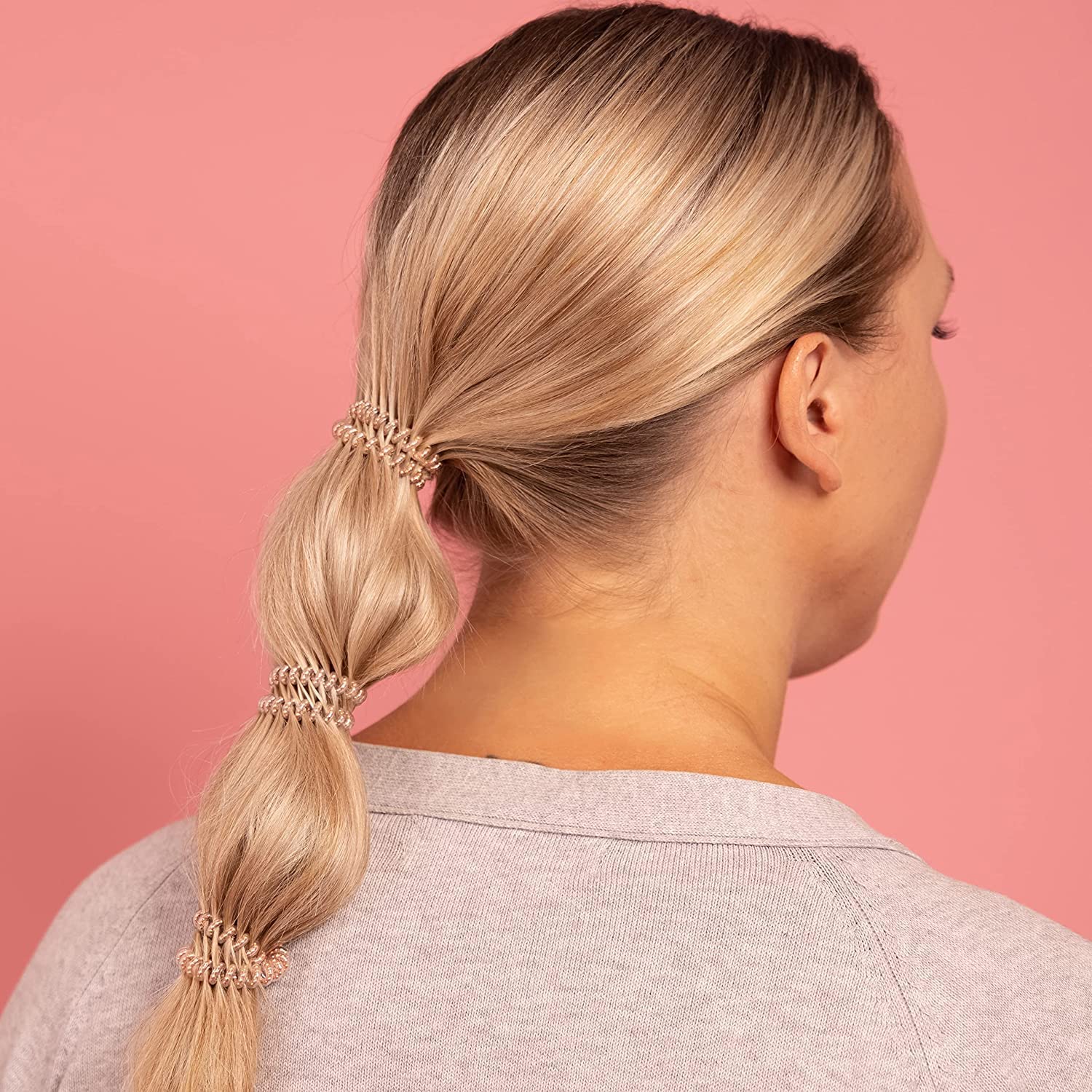 invisibobble Slim Hair Scrunchie Bronze, 3 x Thin Bronze Hair Bobbles for Girls and Women Elegant Look & Strong Hold - Image 3