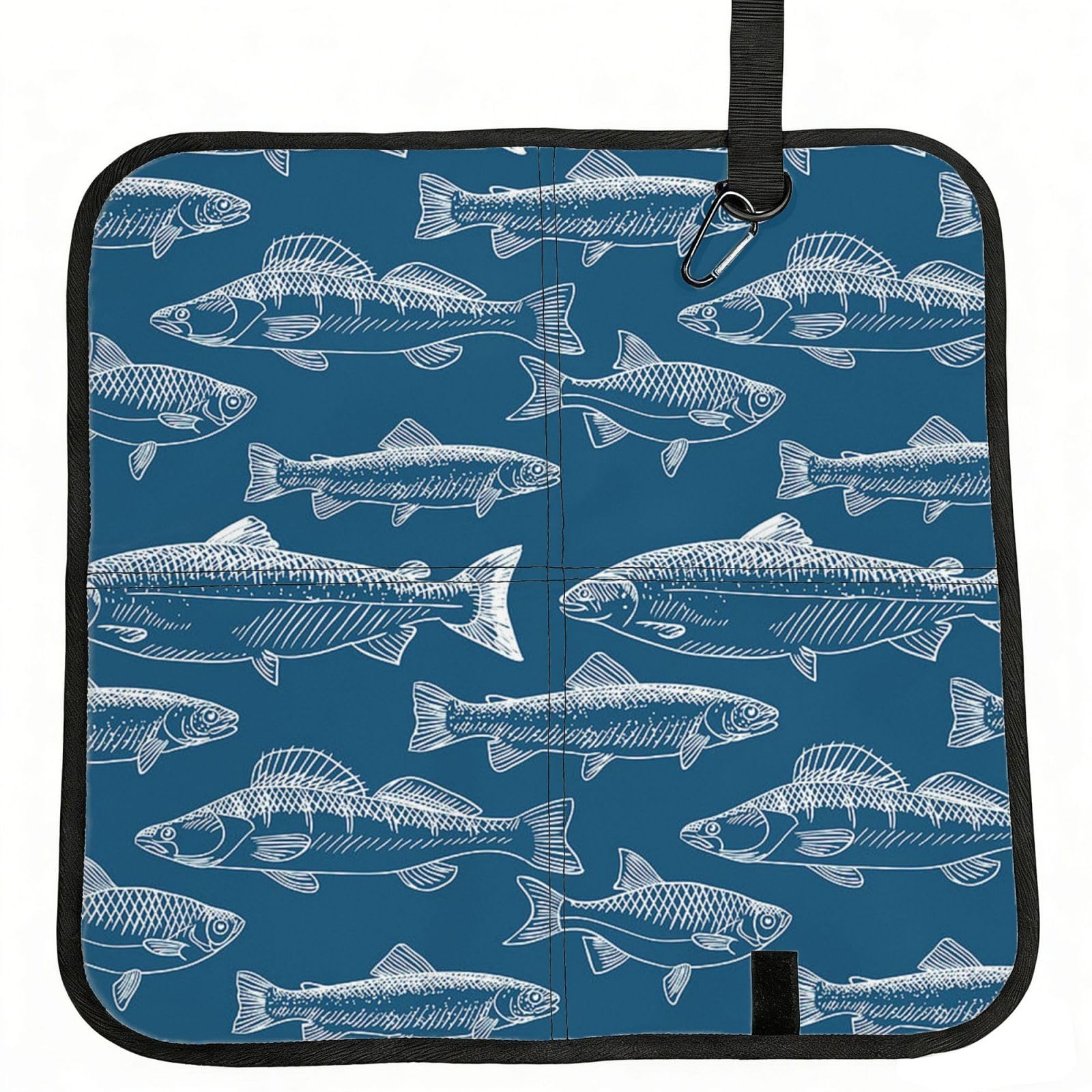 ERCgad Ocean Fishes Print Foldable Seat Cushion Portable Chair Pad Lightweight Travel Outdoor Office Home