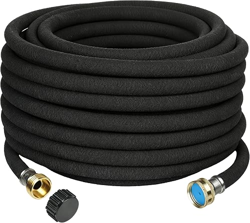 AMRITA Soaker Hose 5/8" 75FT 1 Pack Garden Drip Hoses Aluminum Couplings