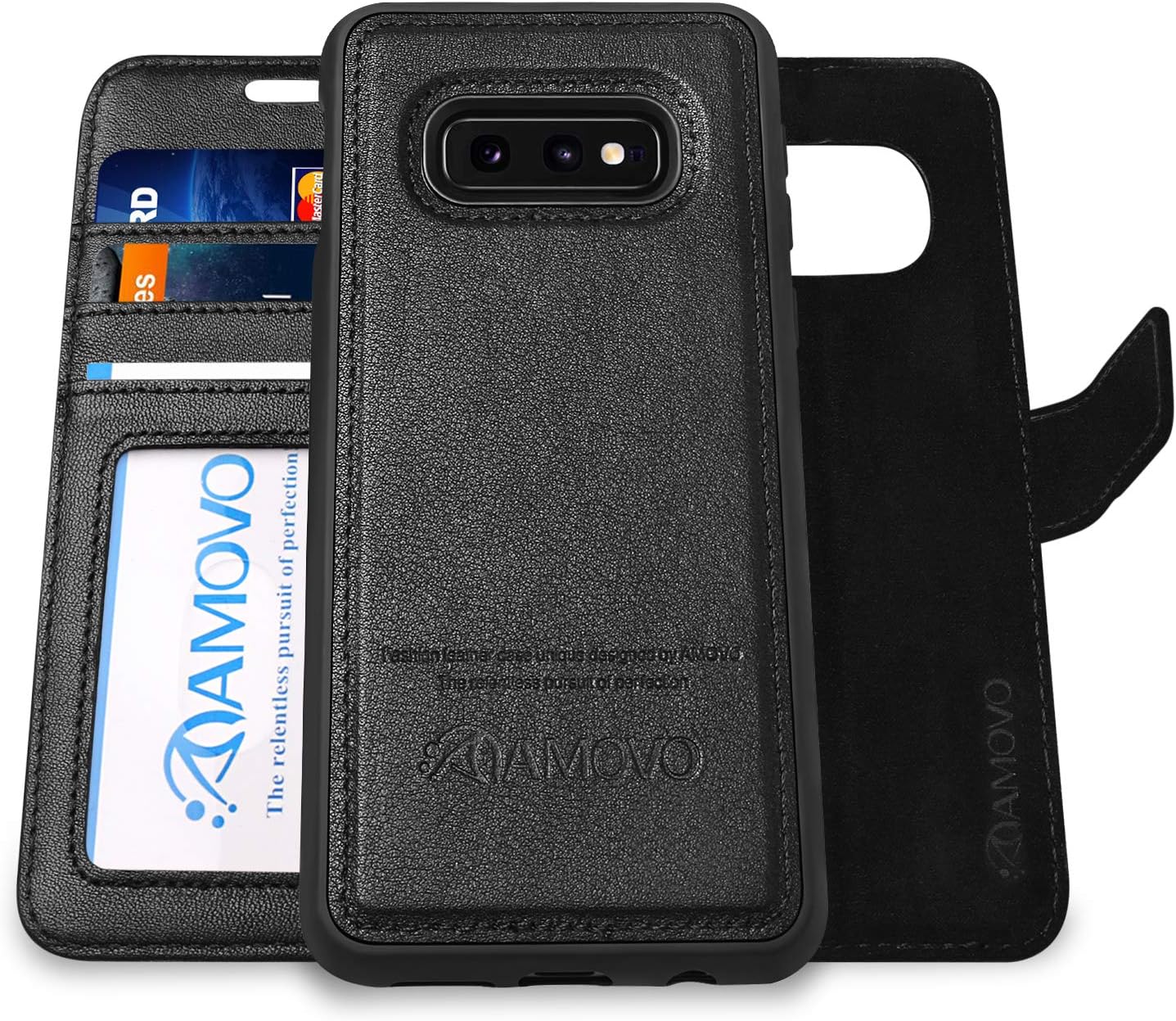 Get Discount 70% Price AMOVO Case for Galaxy S10E (5.8’’) [Genuine Leather] Galaxy S10E Wallet Case Detachable [2 in 1 Folio] [Wristlet] [Wireless Charge] Leather Case for Samsung Galaxy S10E (S10E, Genuine Leather Black)